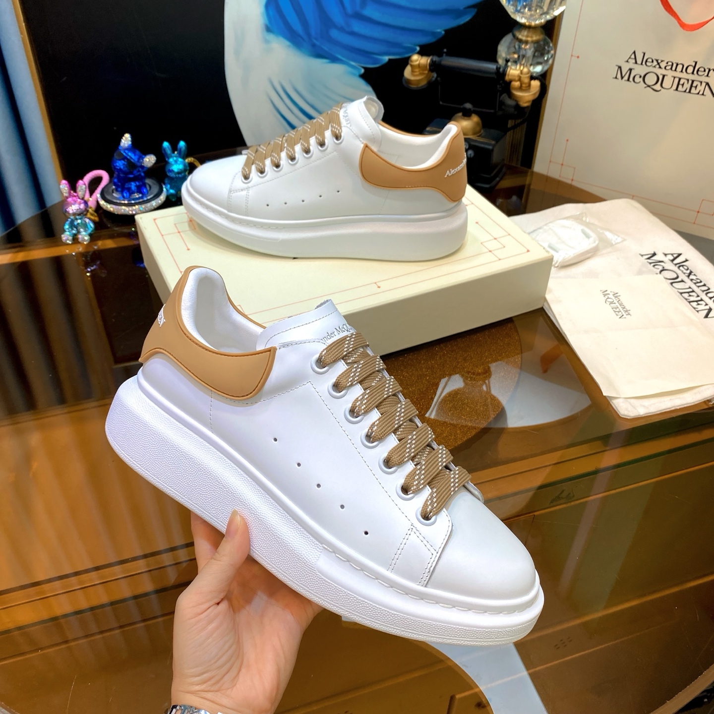 McQueen Sneaker White Tan