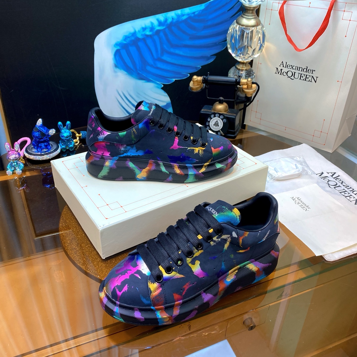 McQueen Paint Shoes Multicolor