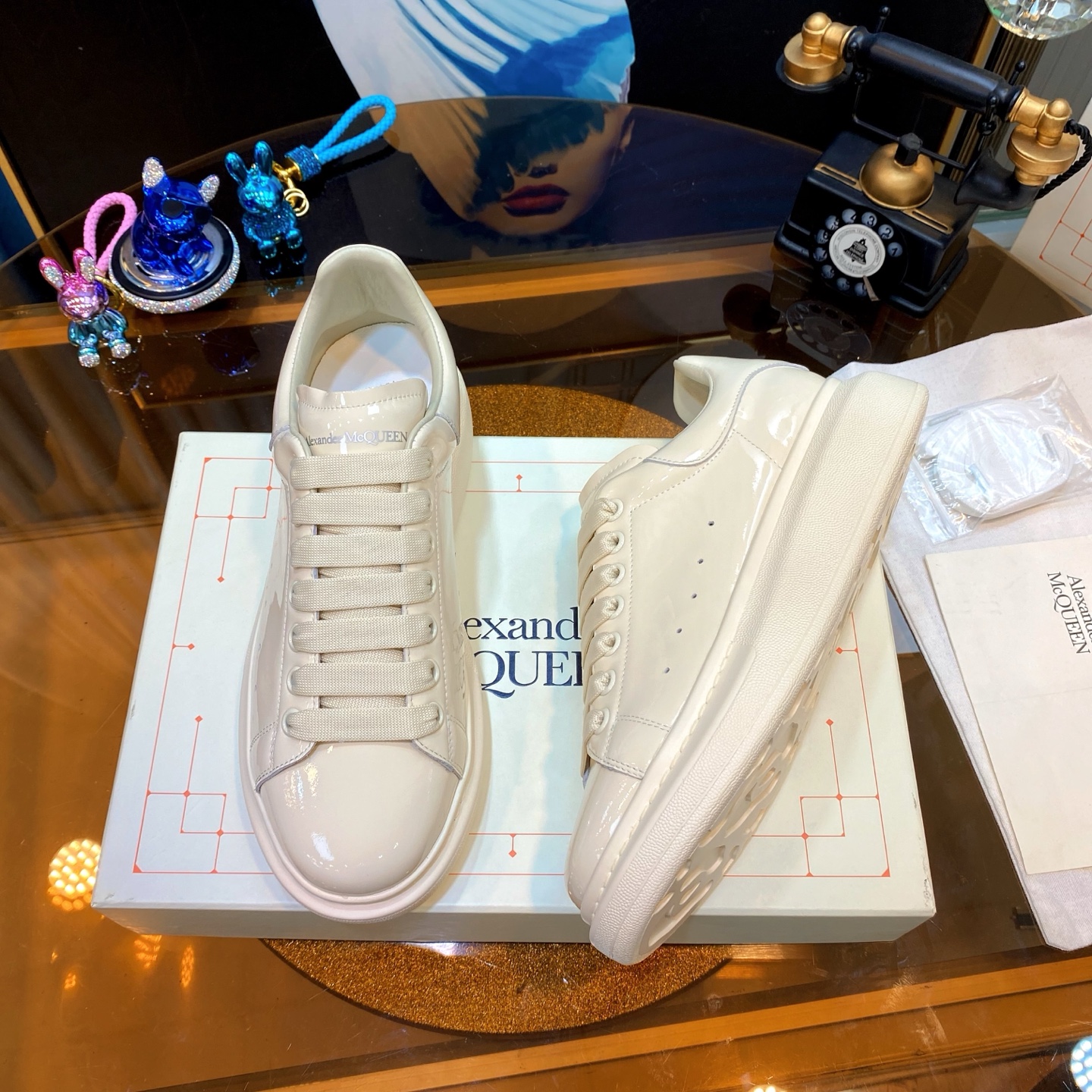 McQueen Platform Sneaker Beige