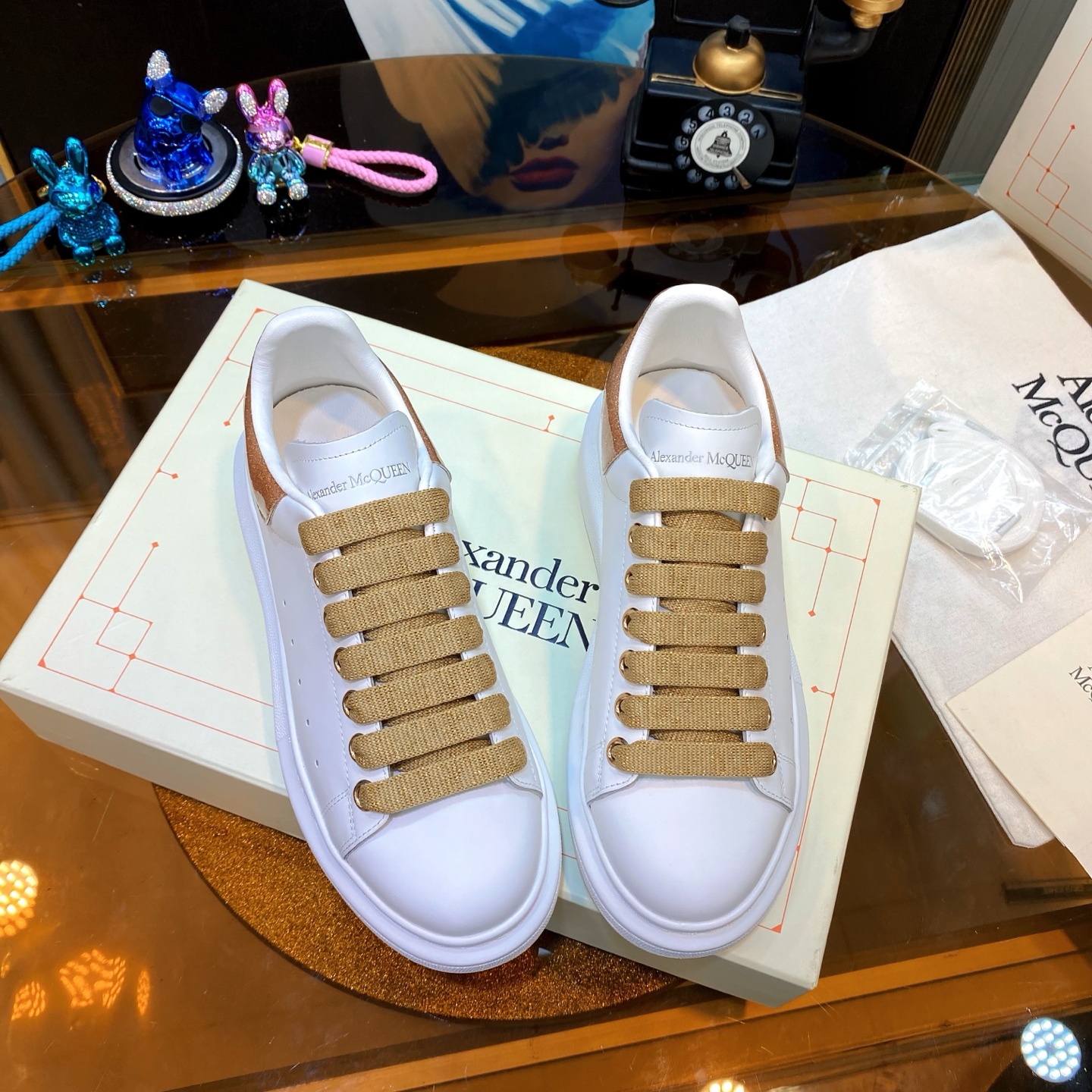 McQueen Low Sneaker White Gold