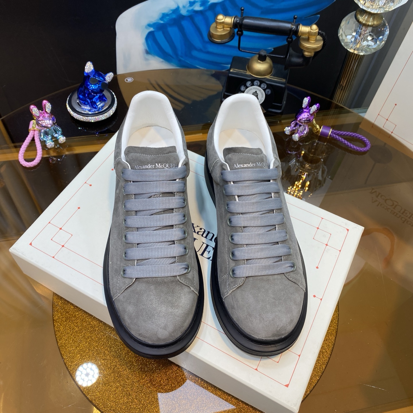 McQueen Suede Sneakers Grey