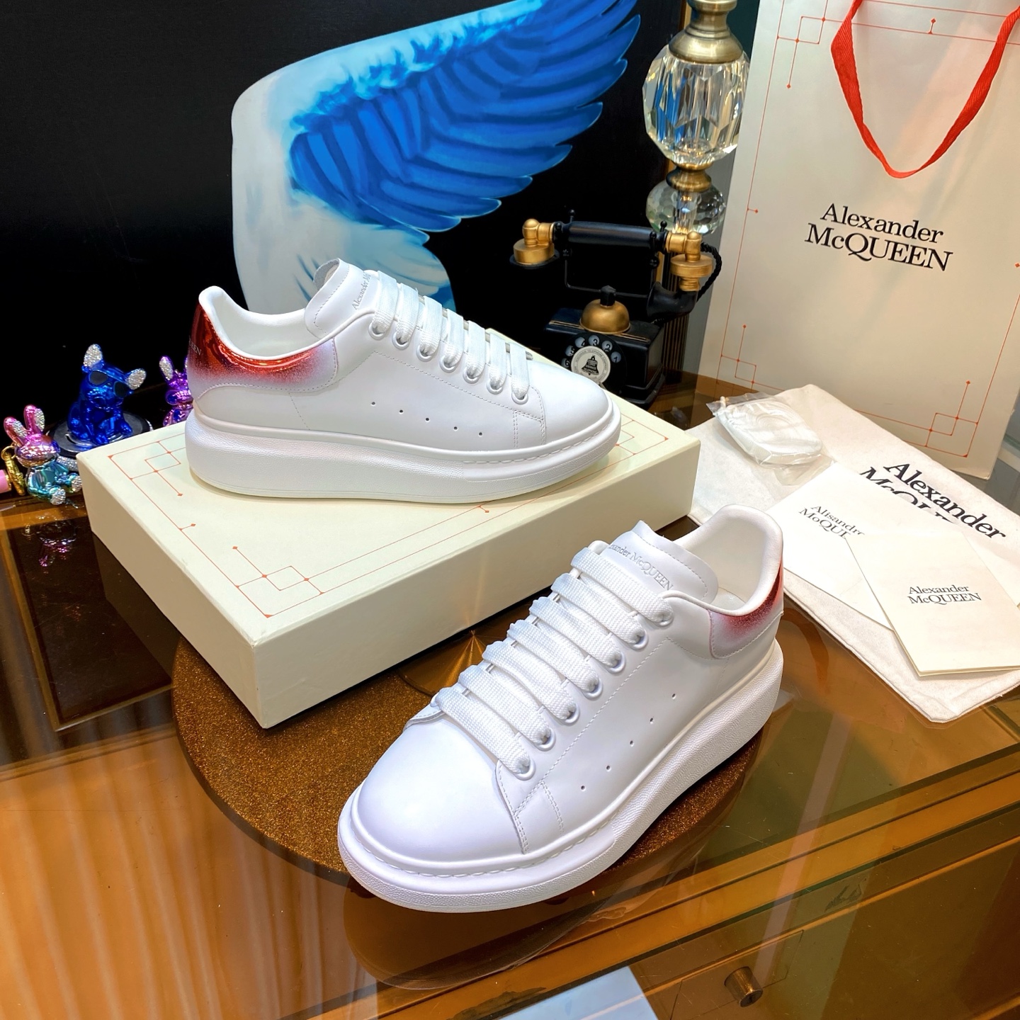McQueen Platform White Red