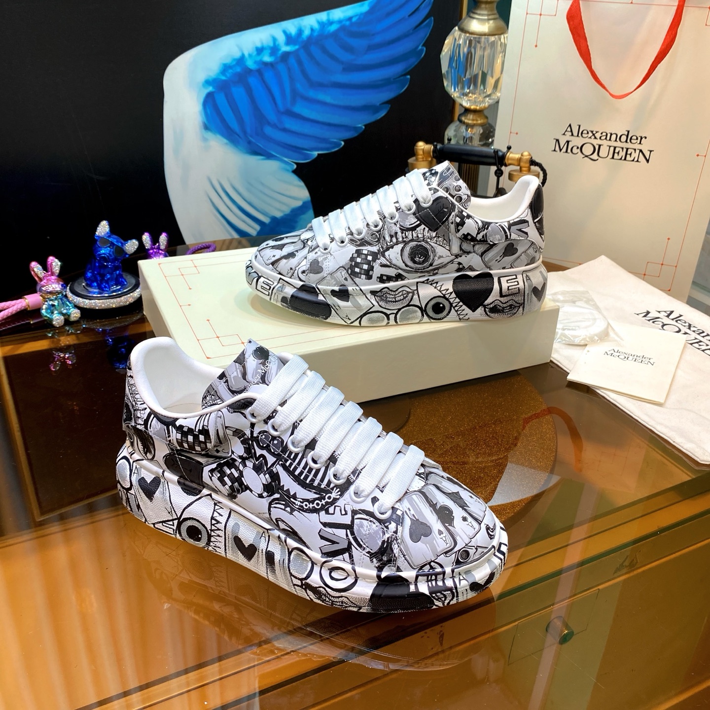 McQueen Art Sneakers B/W