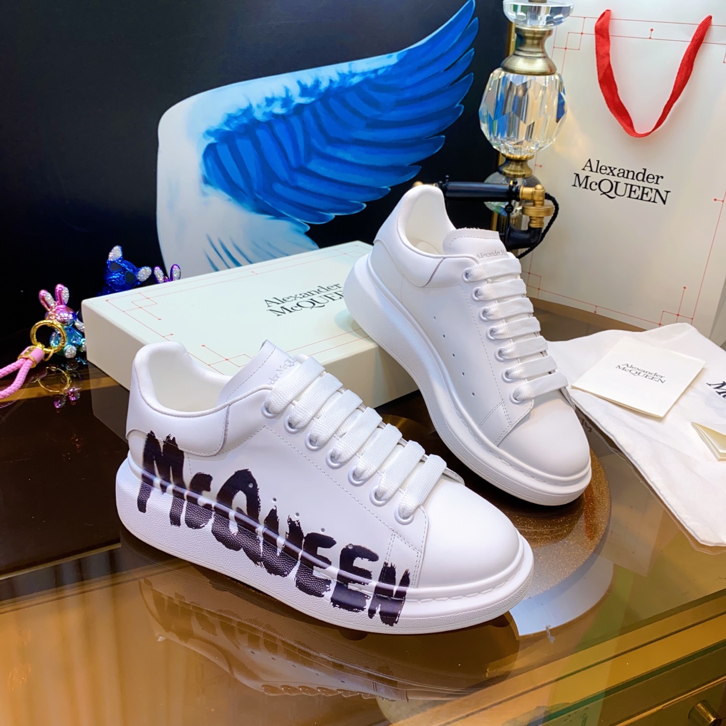 McQueen Graffiti Shoes White