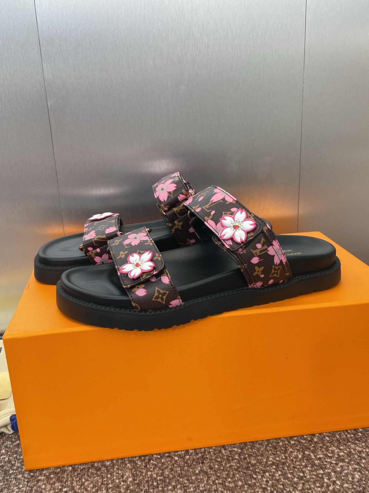 LV Floral Sandals Brown
