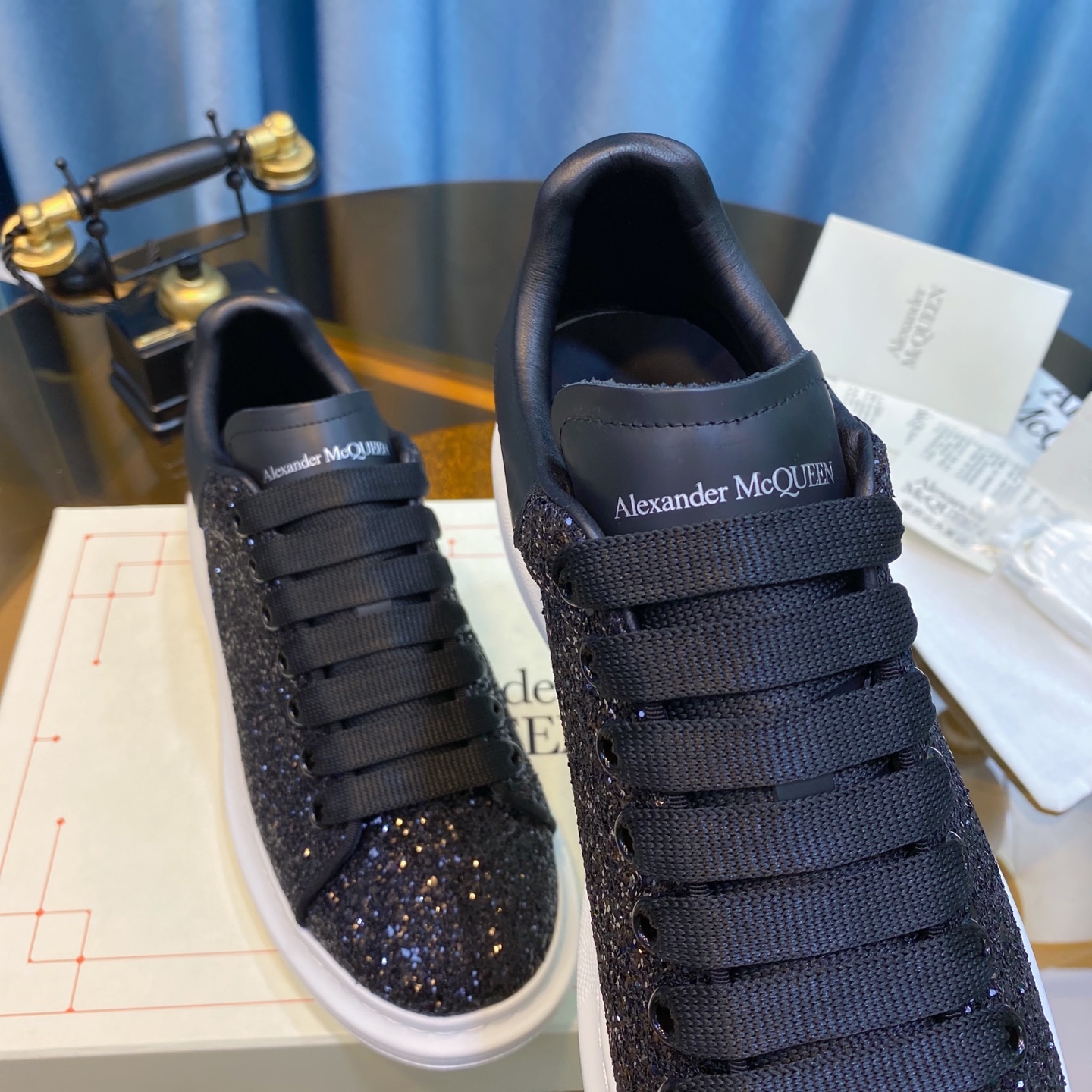 McQueen Glitter Sneakers Black