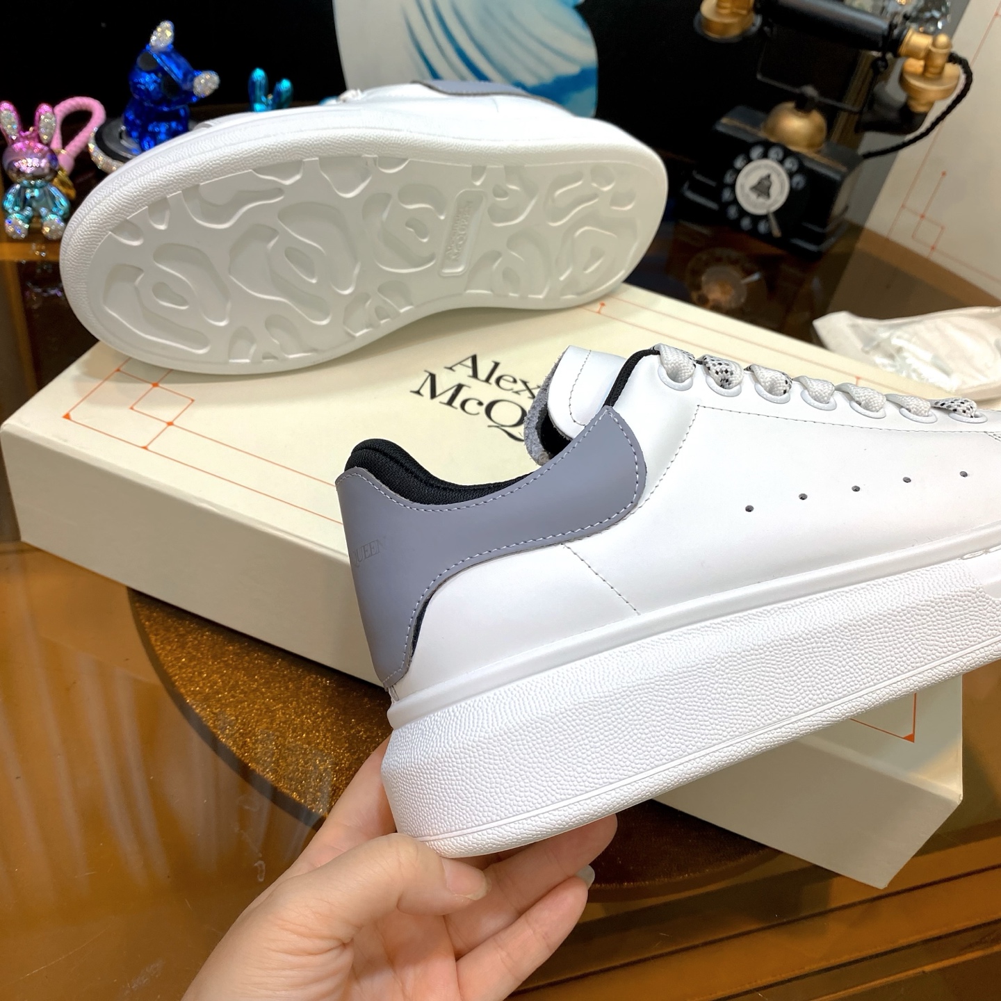 McQueen Leather Sneaker White