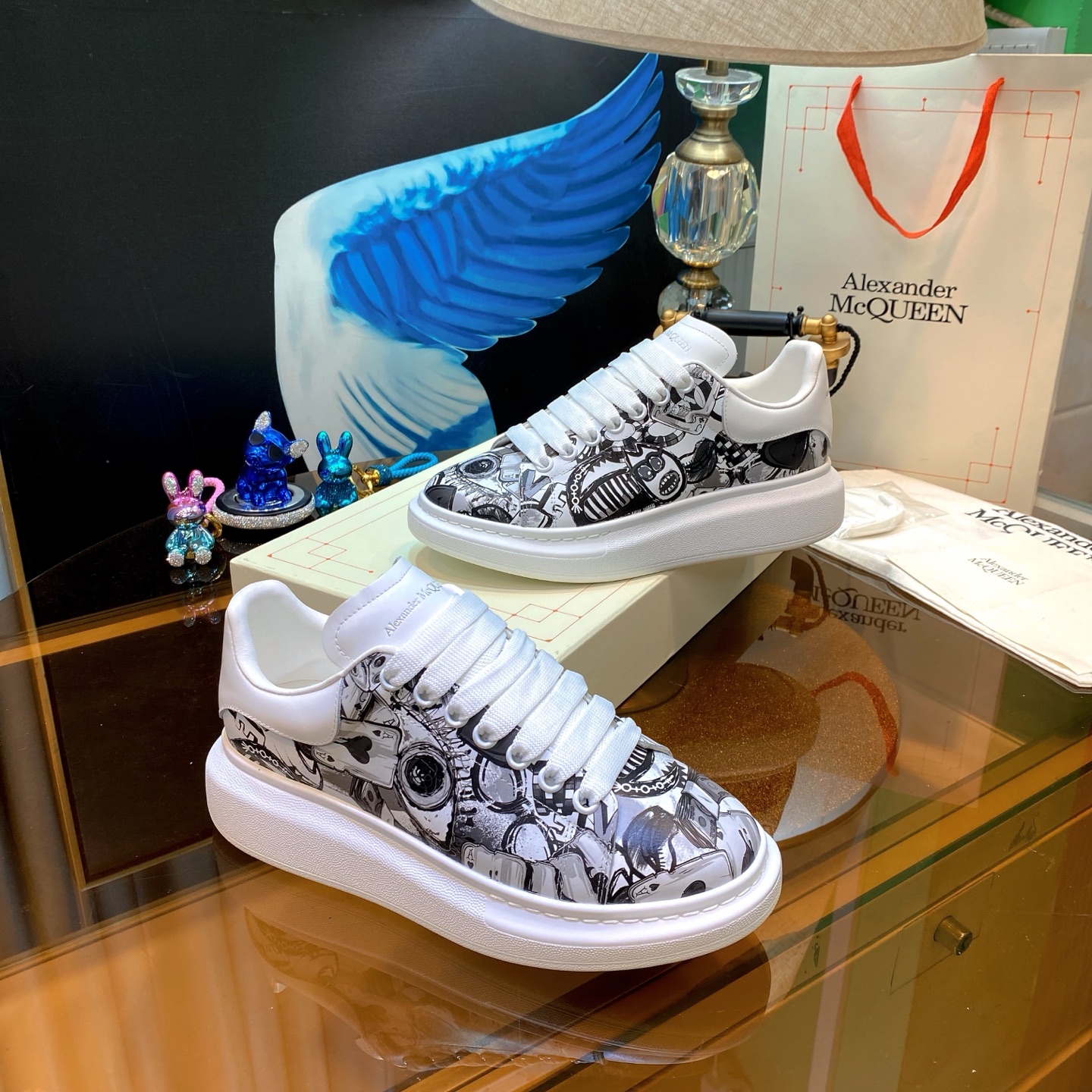 McQueen Graphic Sneakers White