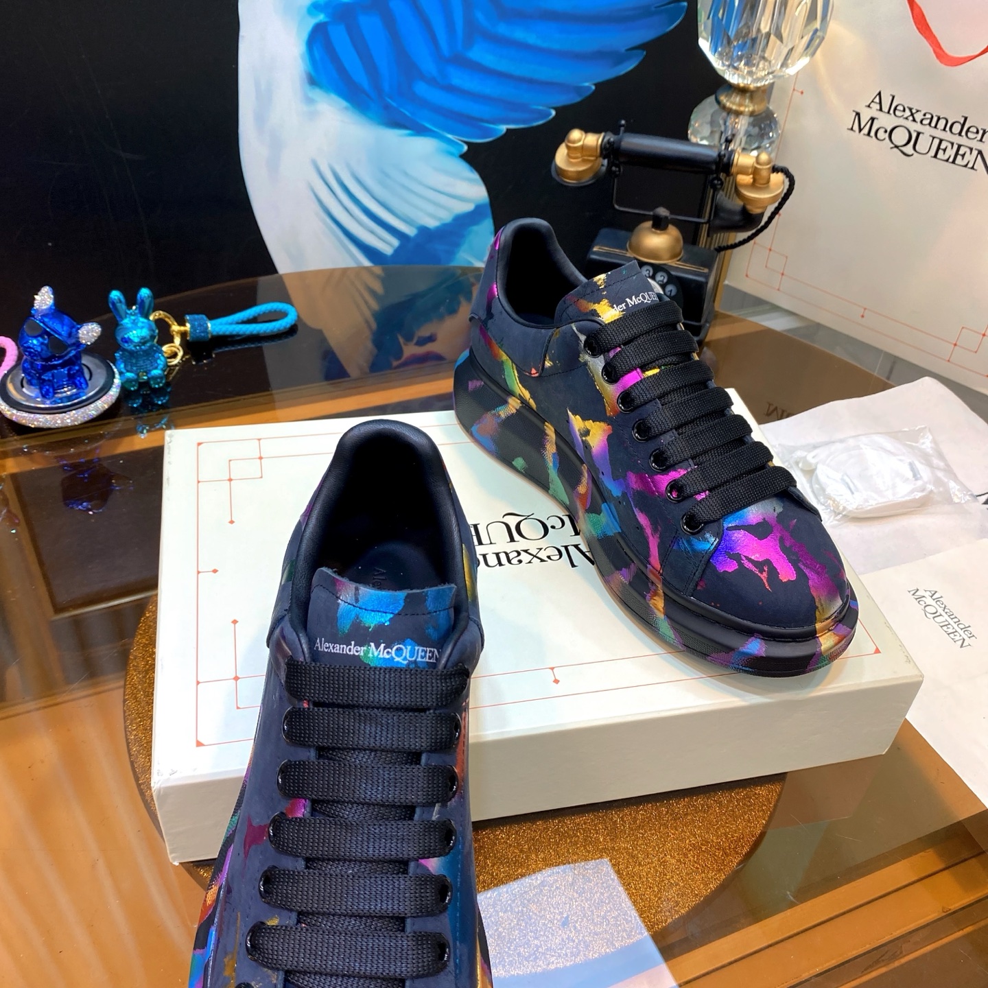 McQueen Paint Shoes Multicolor
