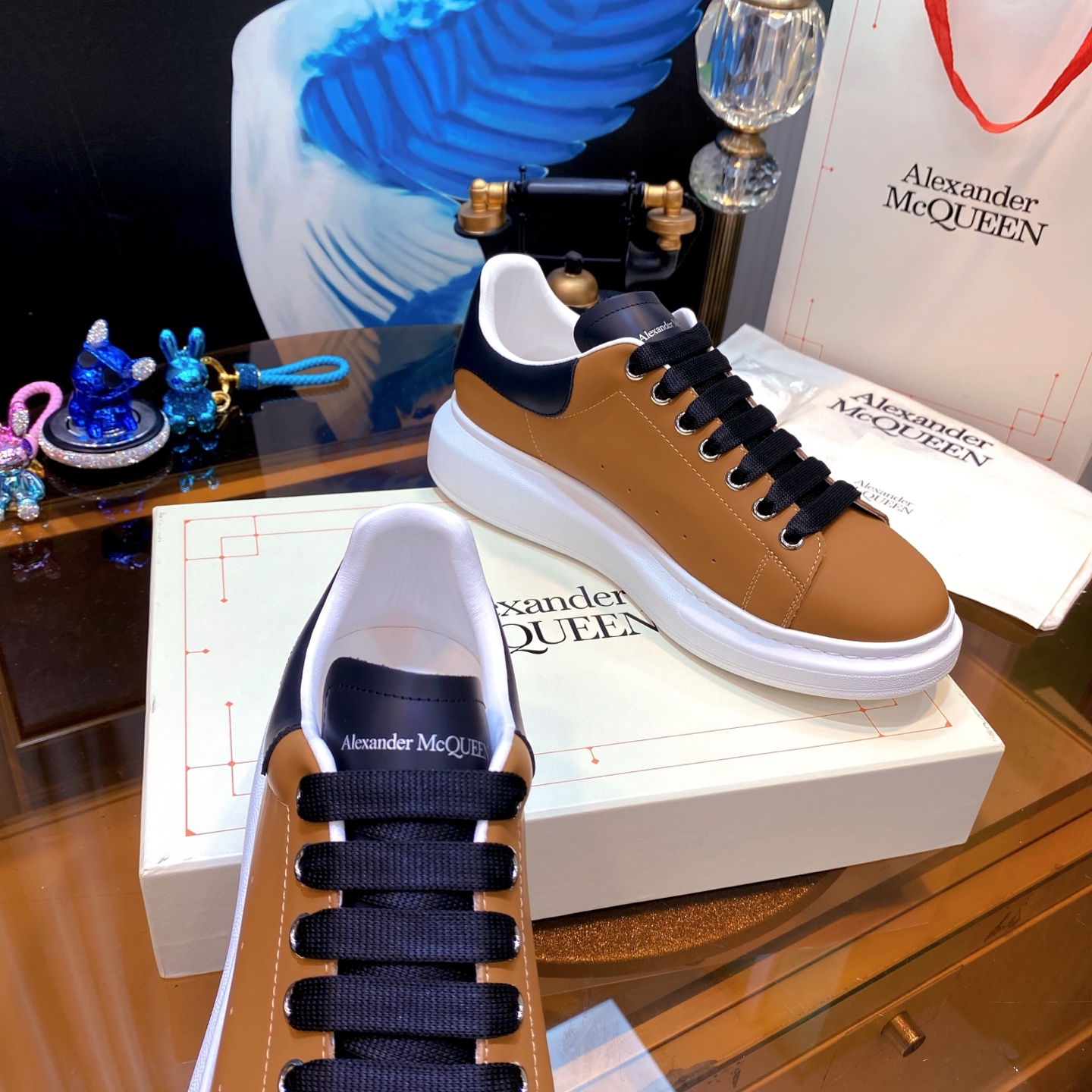 McQueen Leather Sneaker Brown