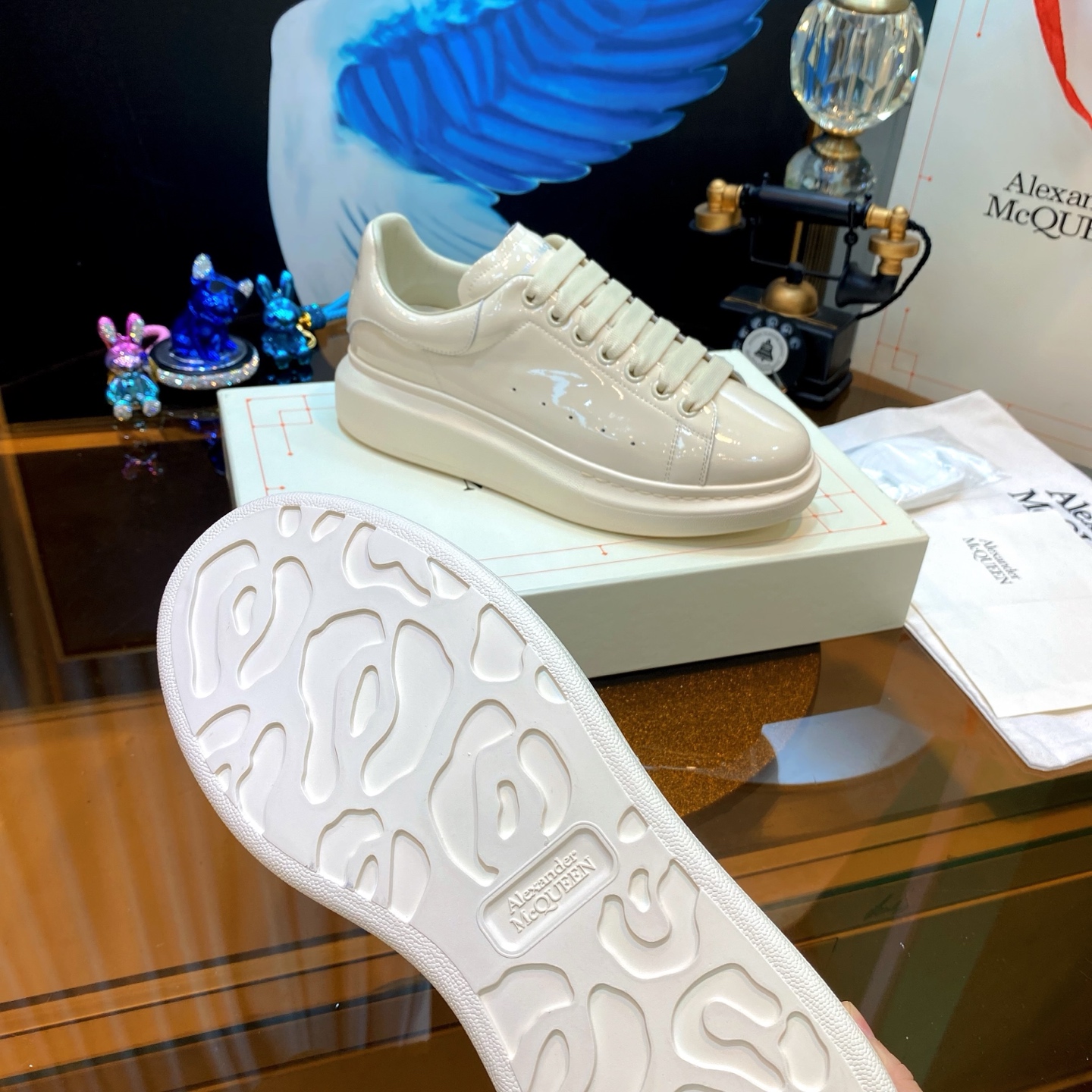 McQueen Platform Sneaker Beige