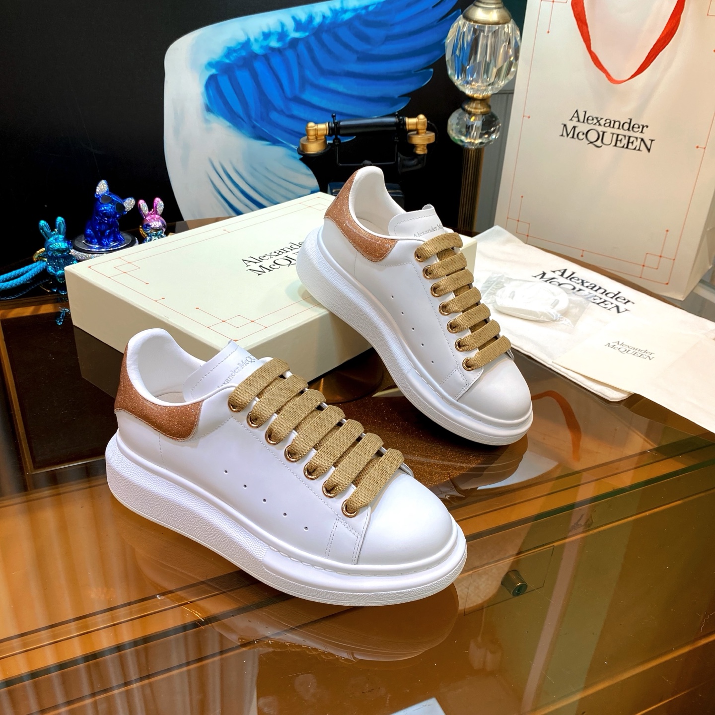 McQueen Low Sneaker White Gold
