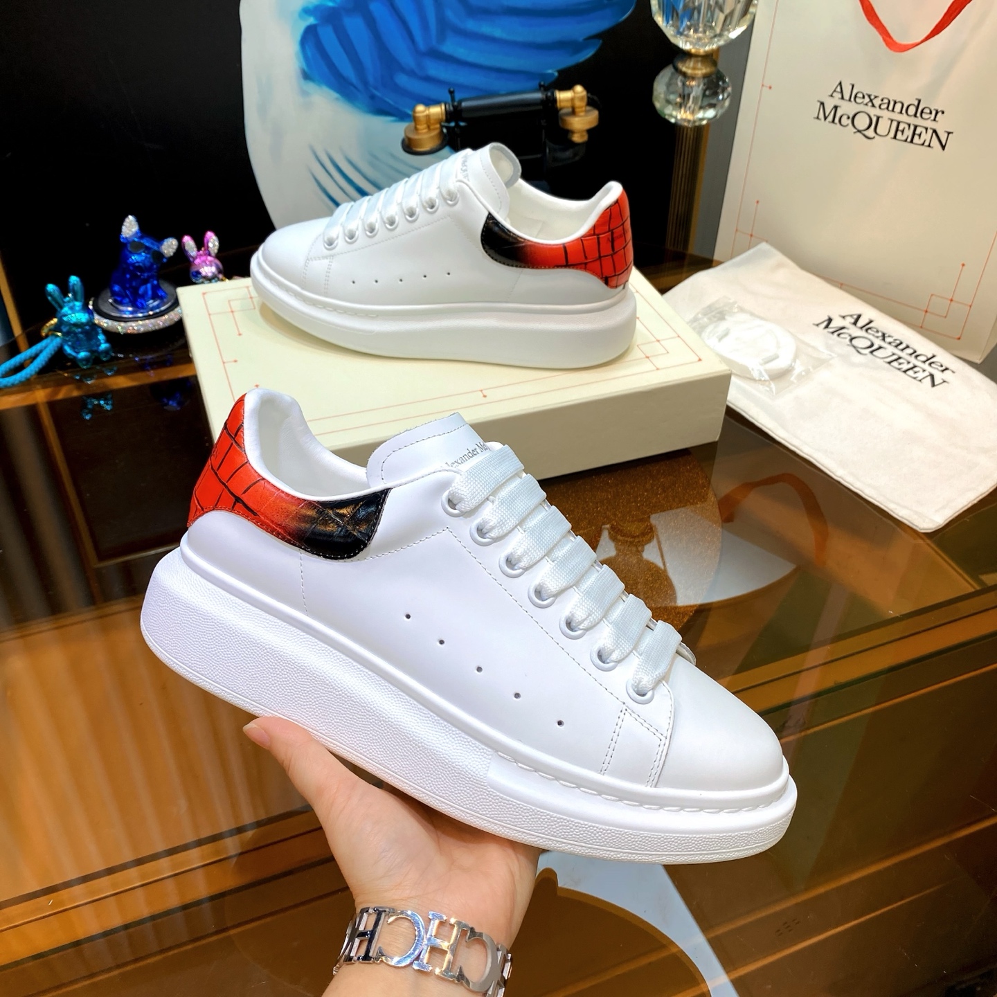 McQueen Sneakers White Red