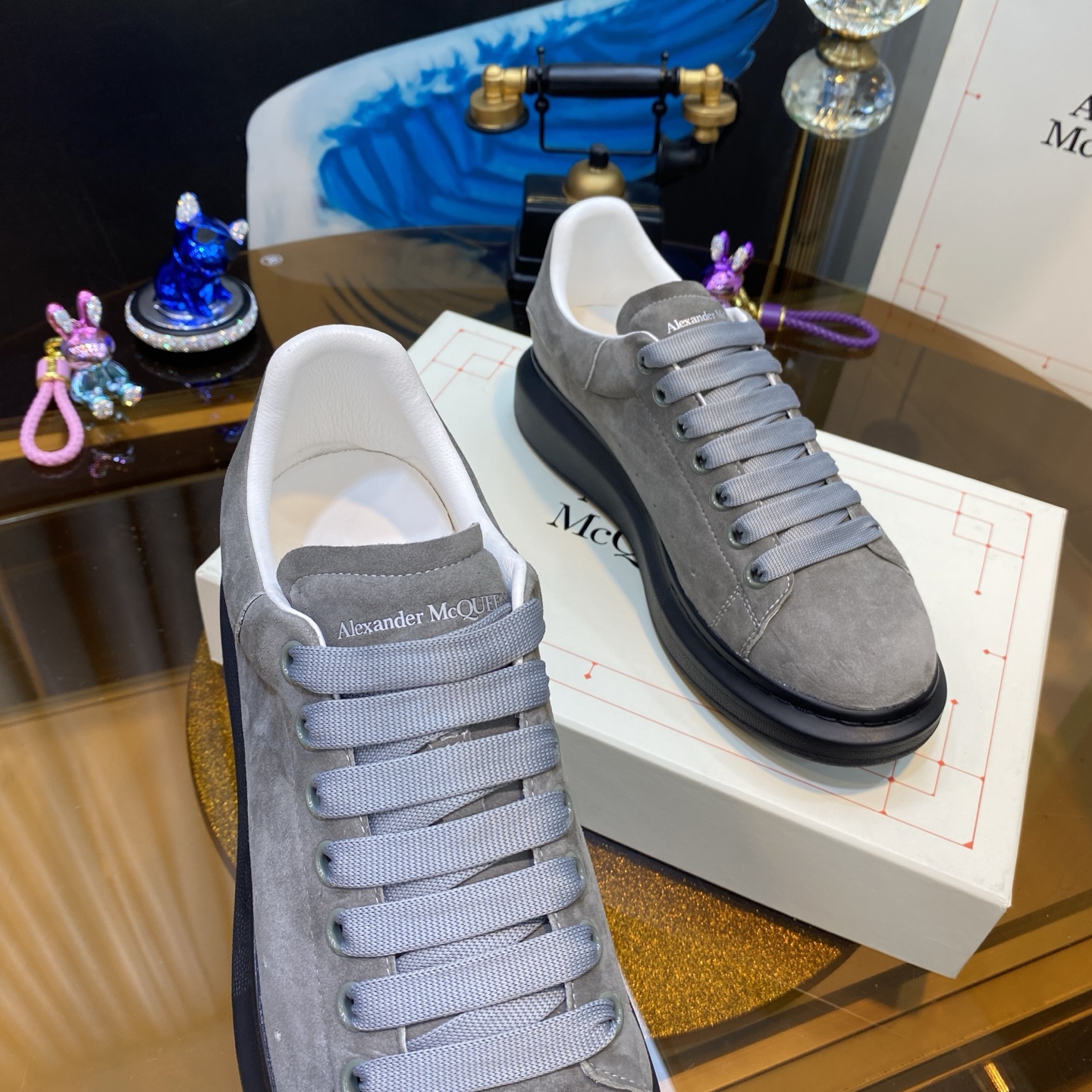 McQueen Suede Sneakers Grey