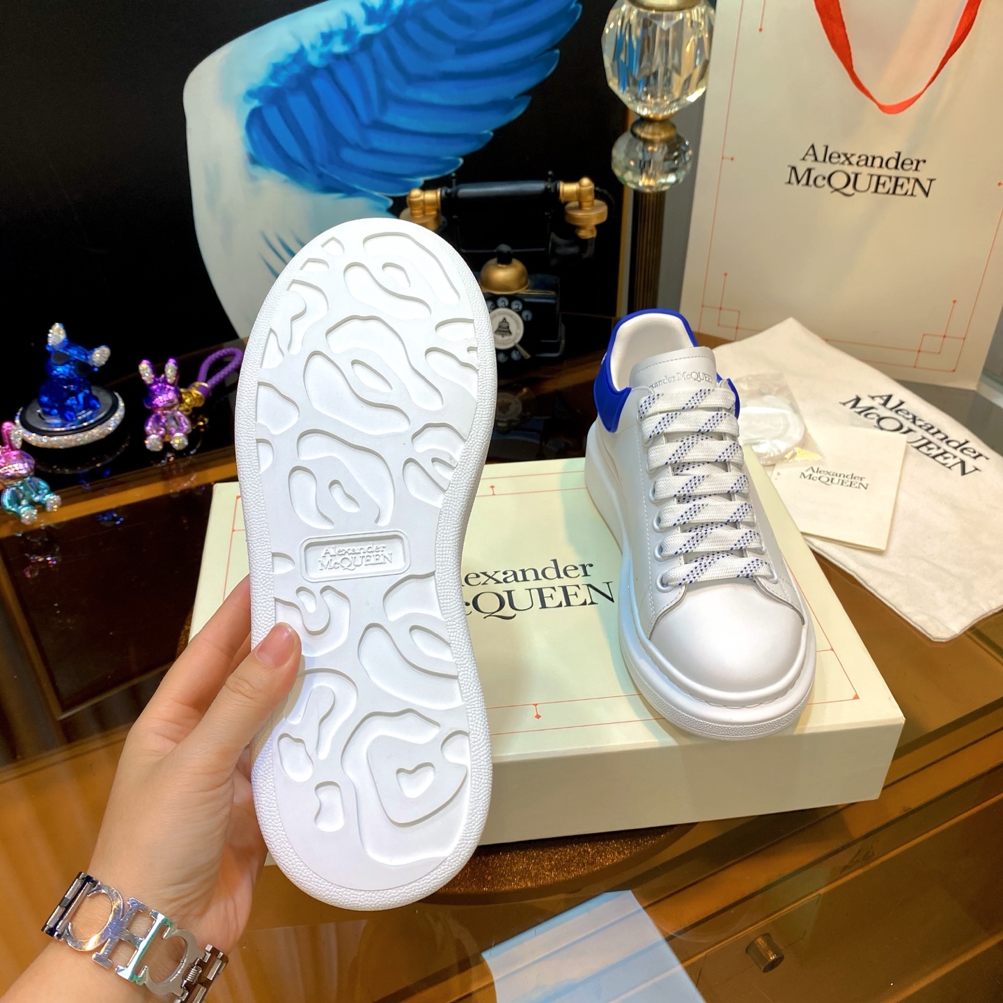 McQueen Low Sneaker White Blue