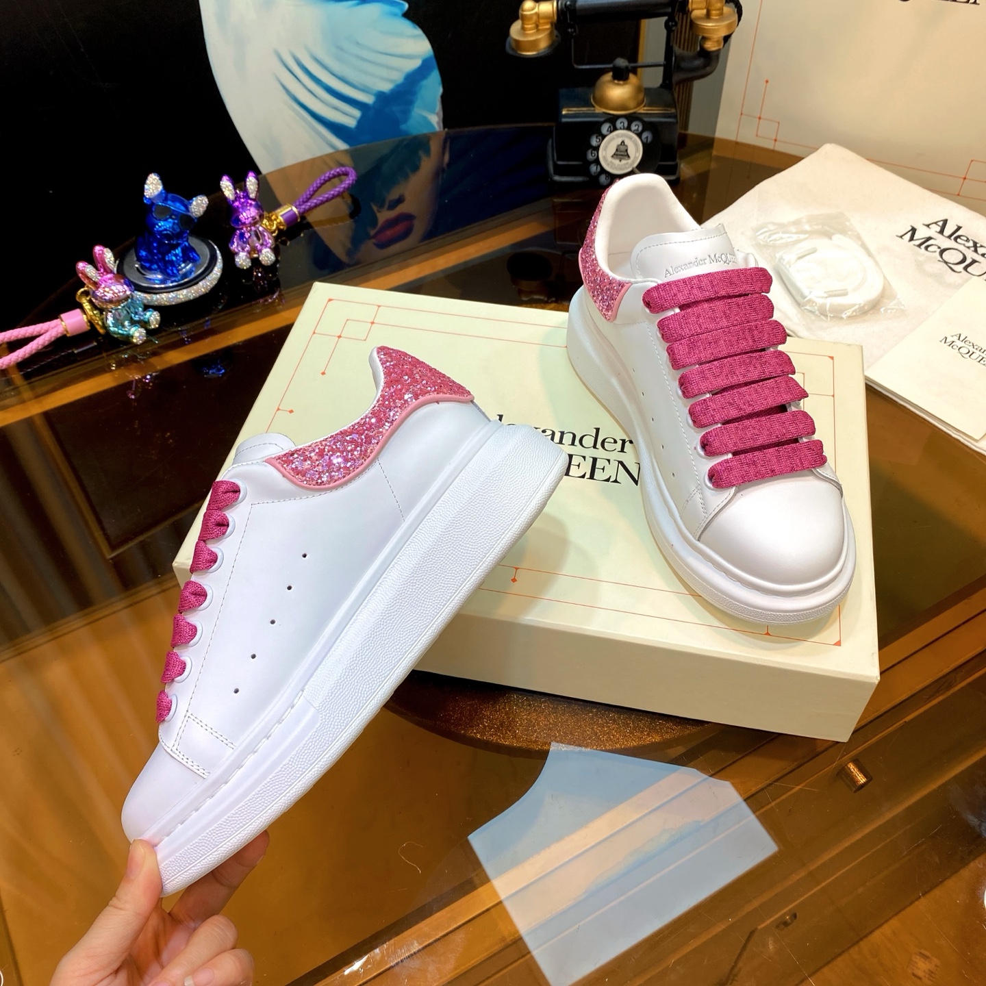 McQueen Glitter Sneakers Pink