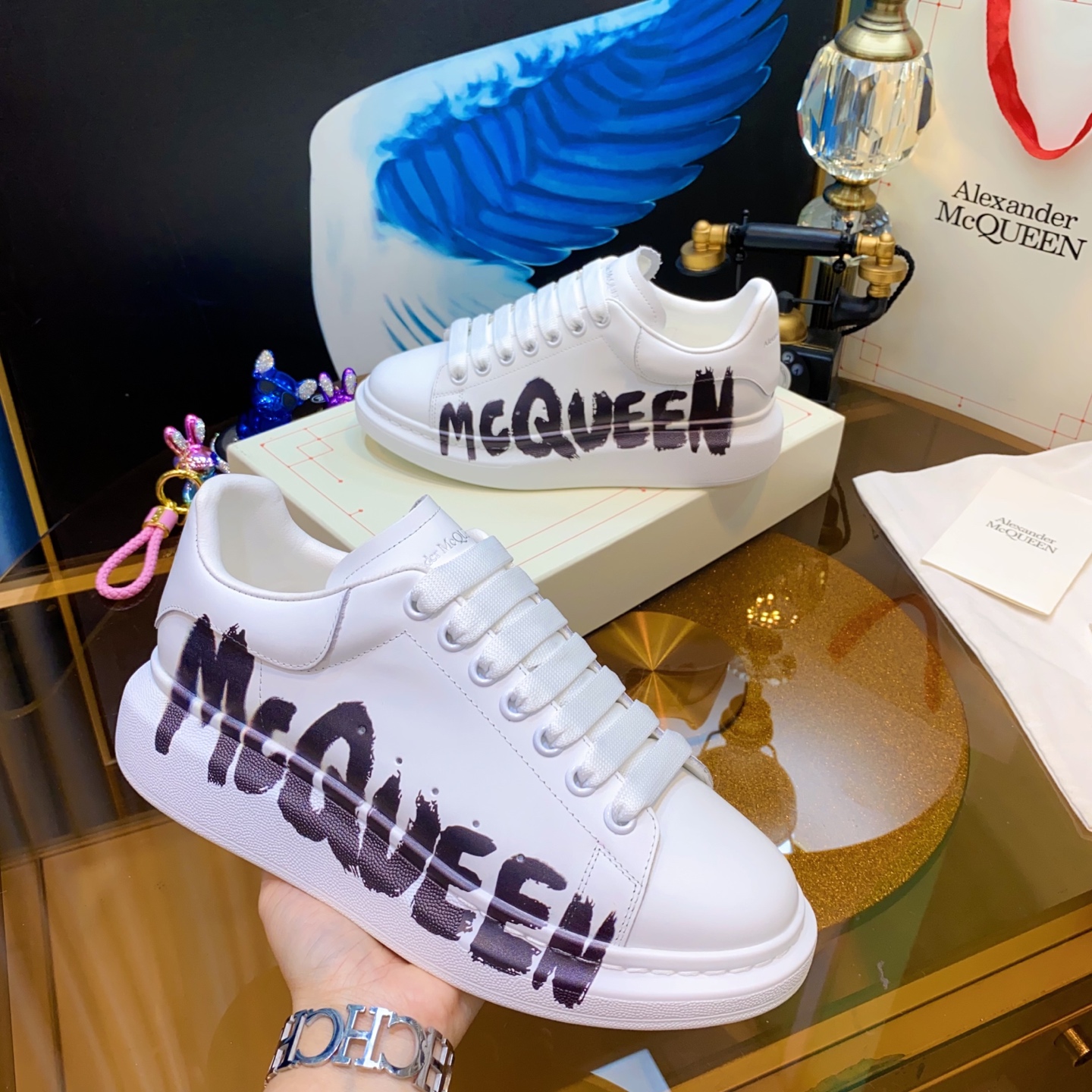 McQueen Graffiti Shoes White