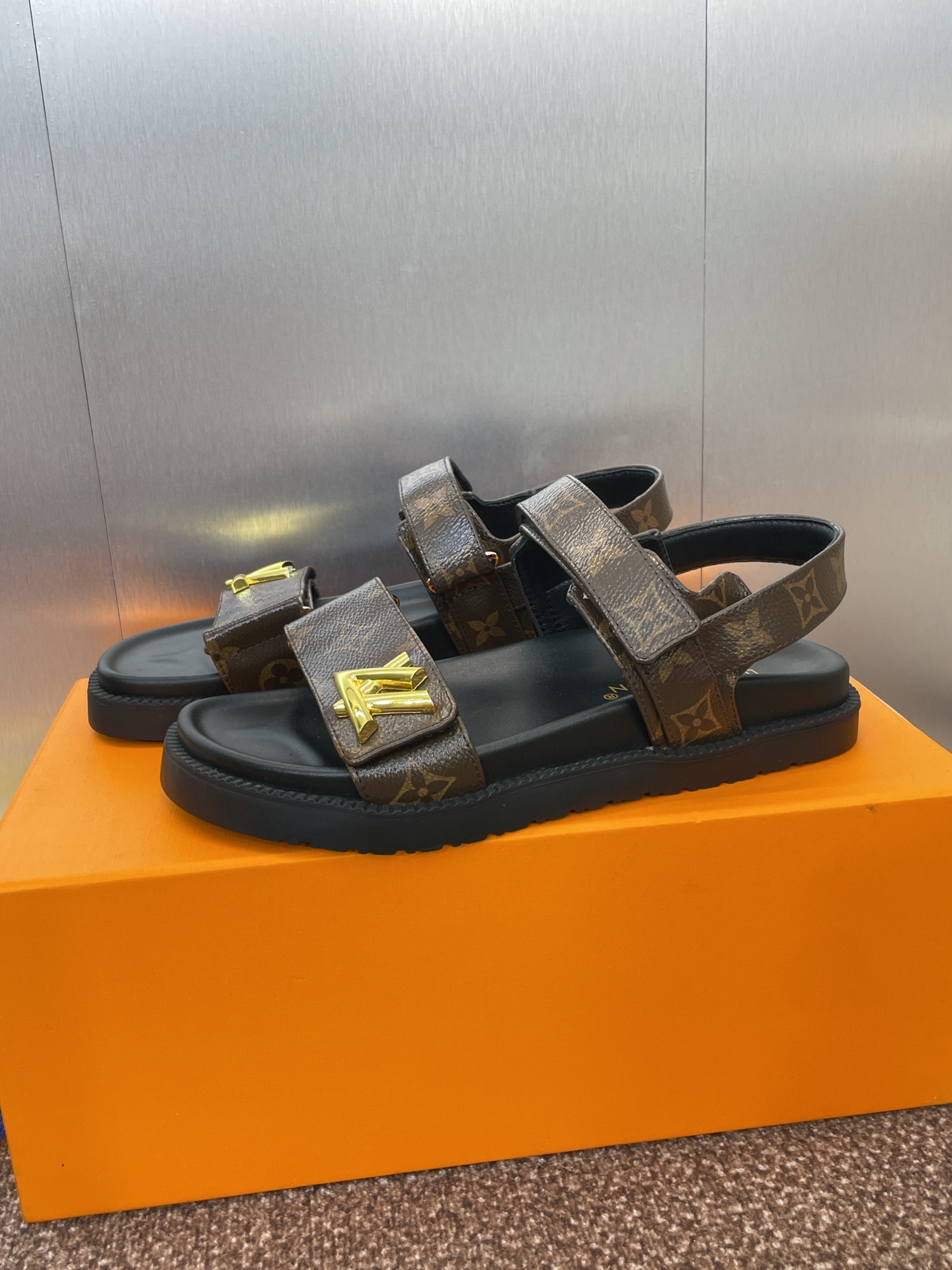 LV Monogram Sandals Brown