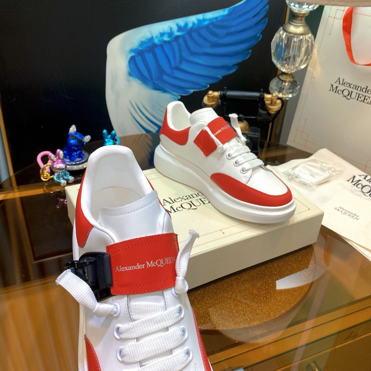 McQueen Leather Sneakers Red