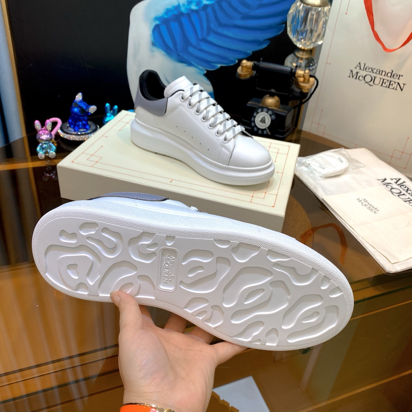 McQueen Leather Sneaker White