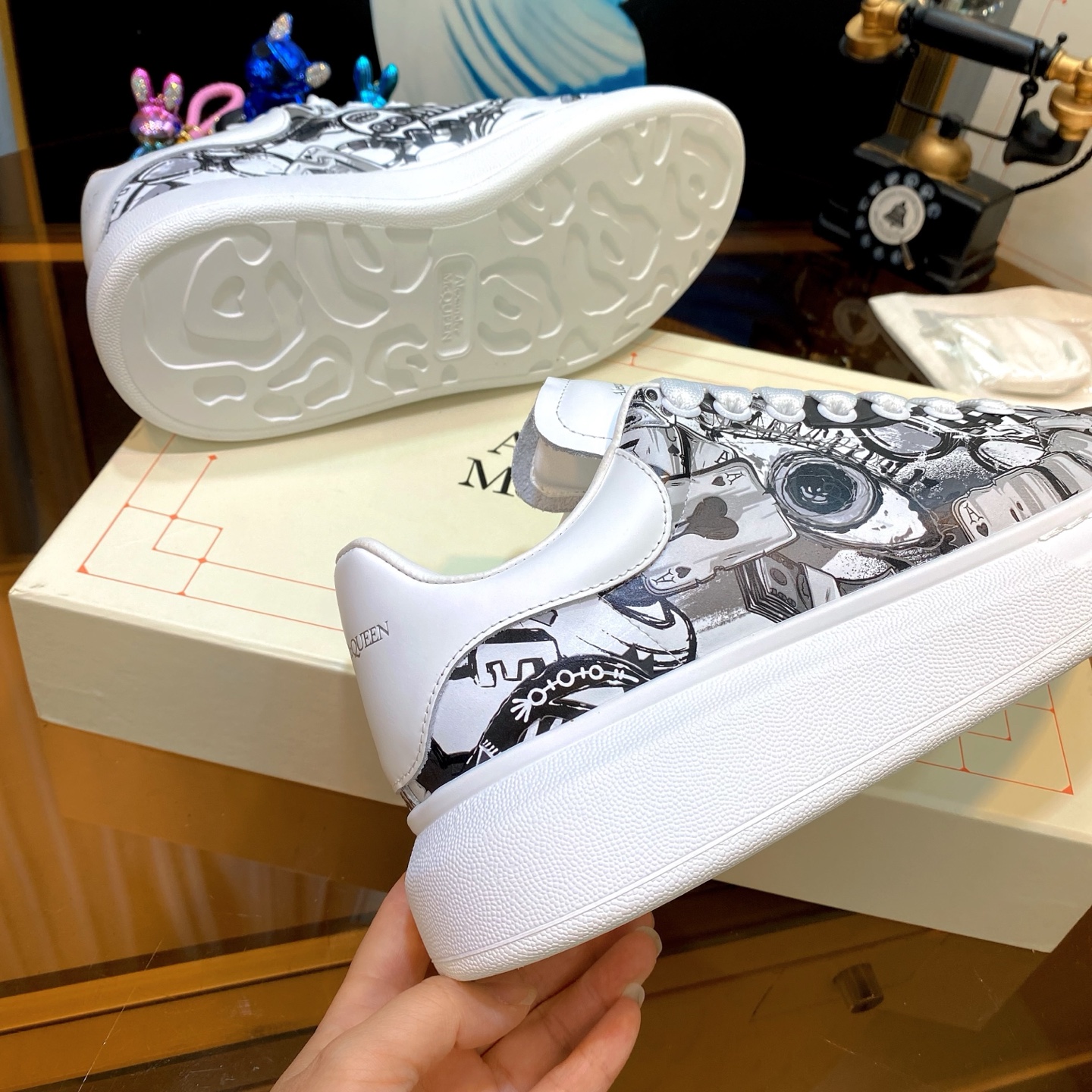 McQueen Graphic Sneakers White