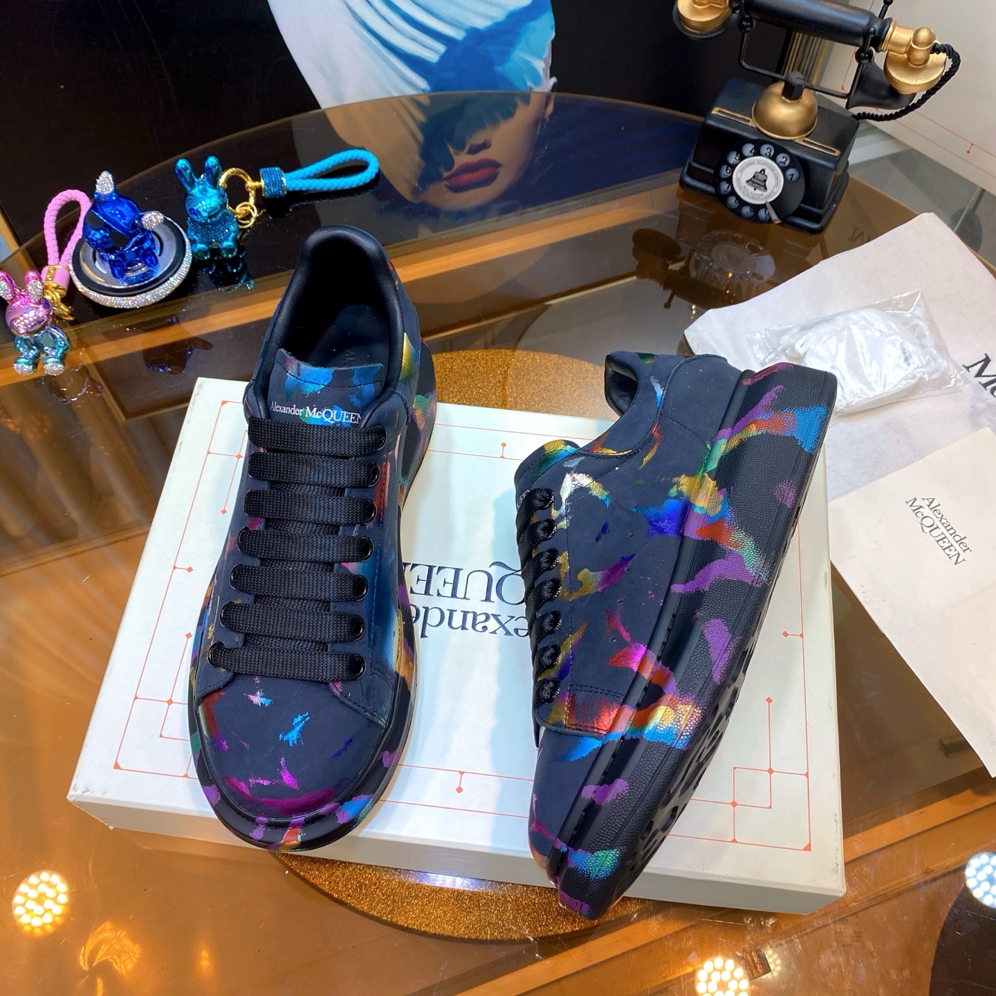 McQueen Paint Shoes Multicolor