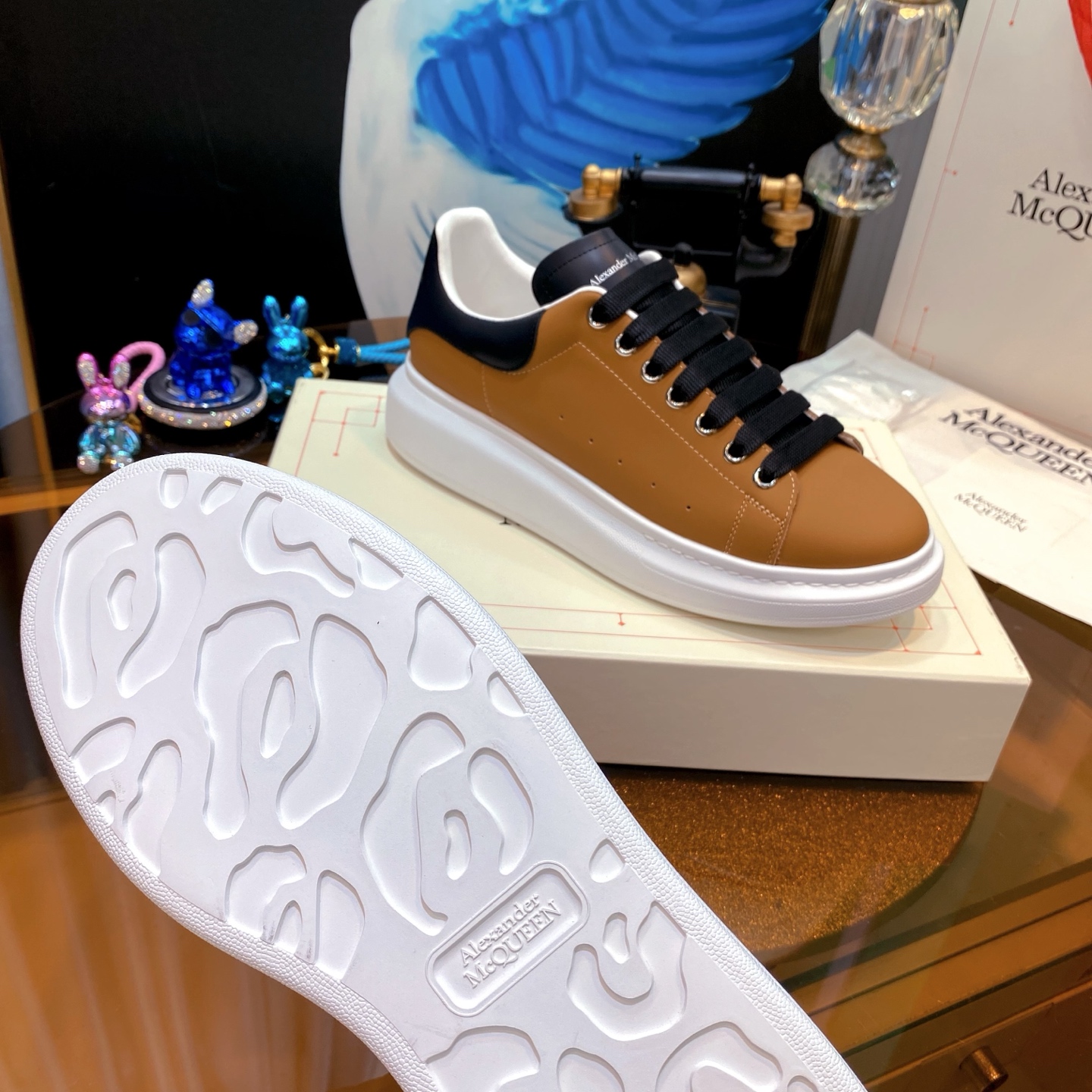 McQueen Leather Sneaker Brown