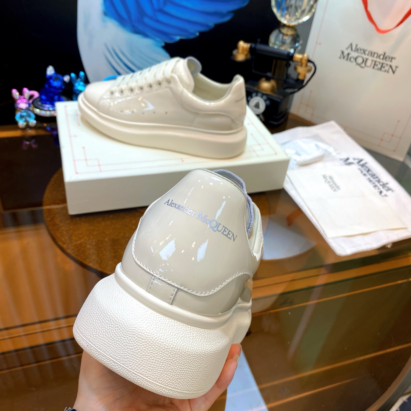 McQueen Platform Sneaker Beige