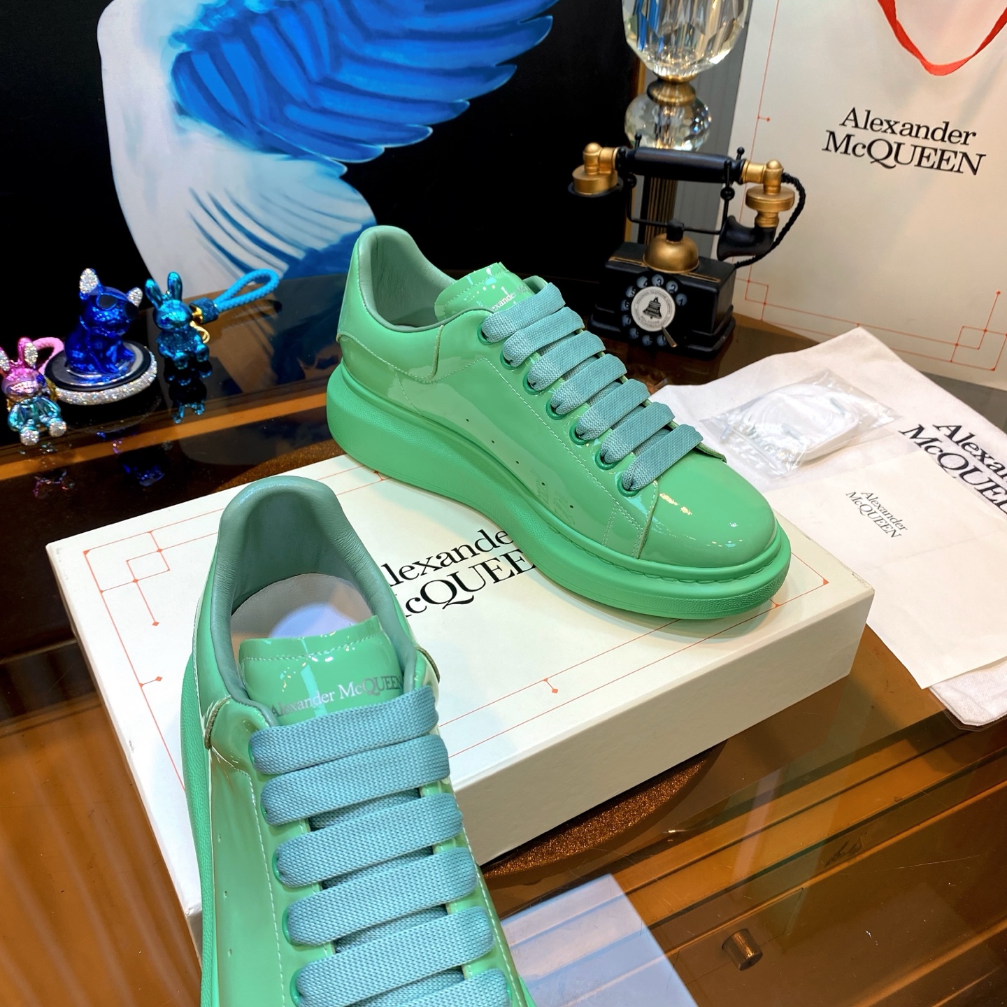 McQueen Patent Sneakers Mint
