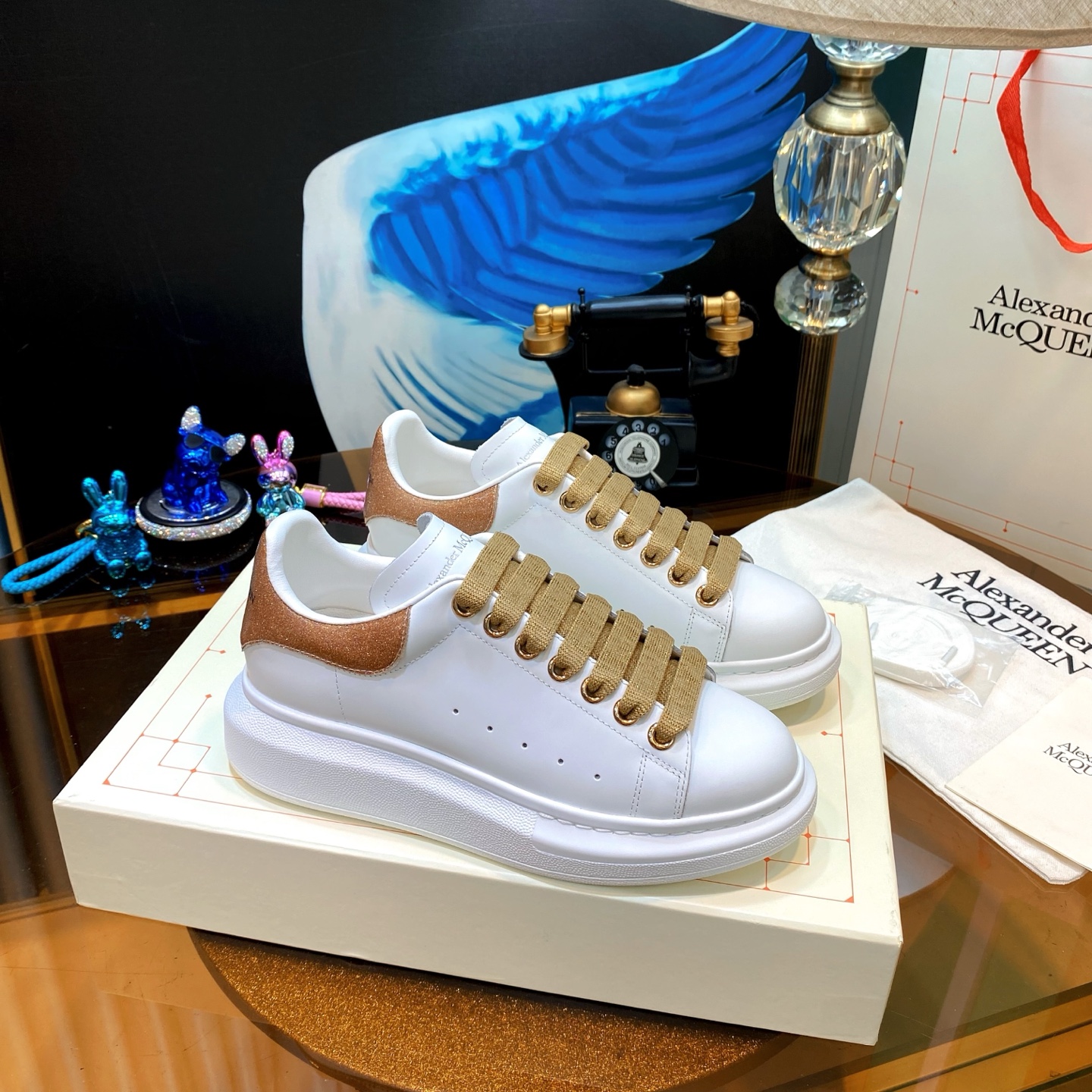 McQueen Low Sneaker White Gold