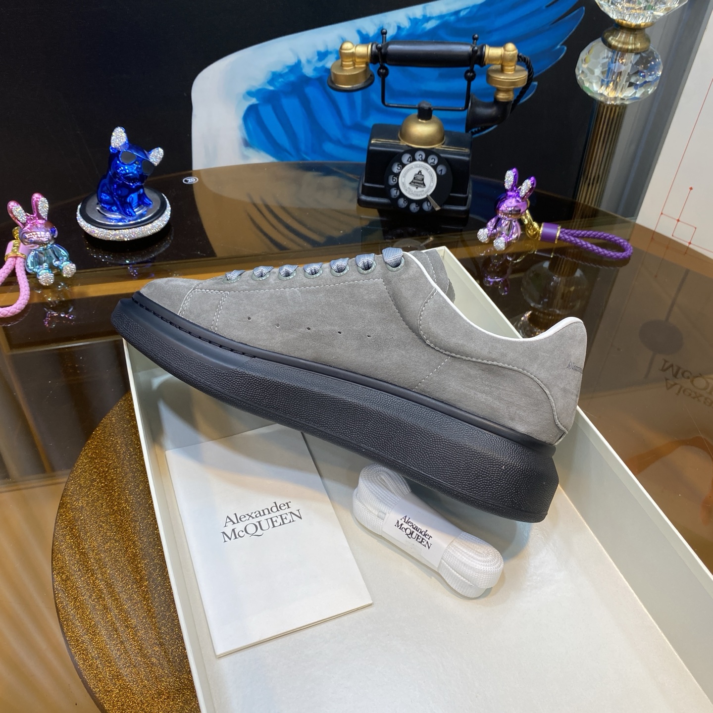 McQueen Suede Sneakers Grey