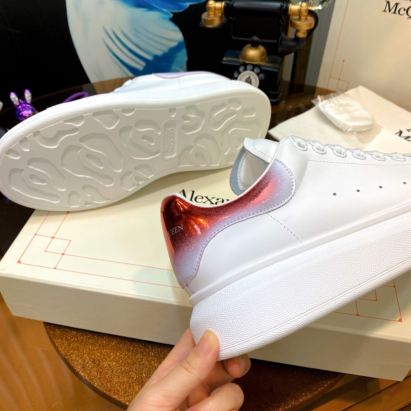 McQueen Platform White Red