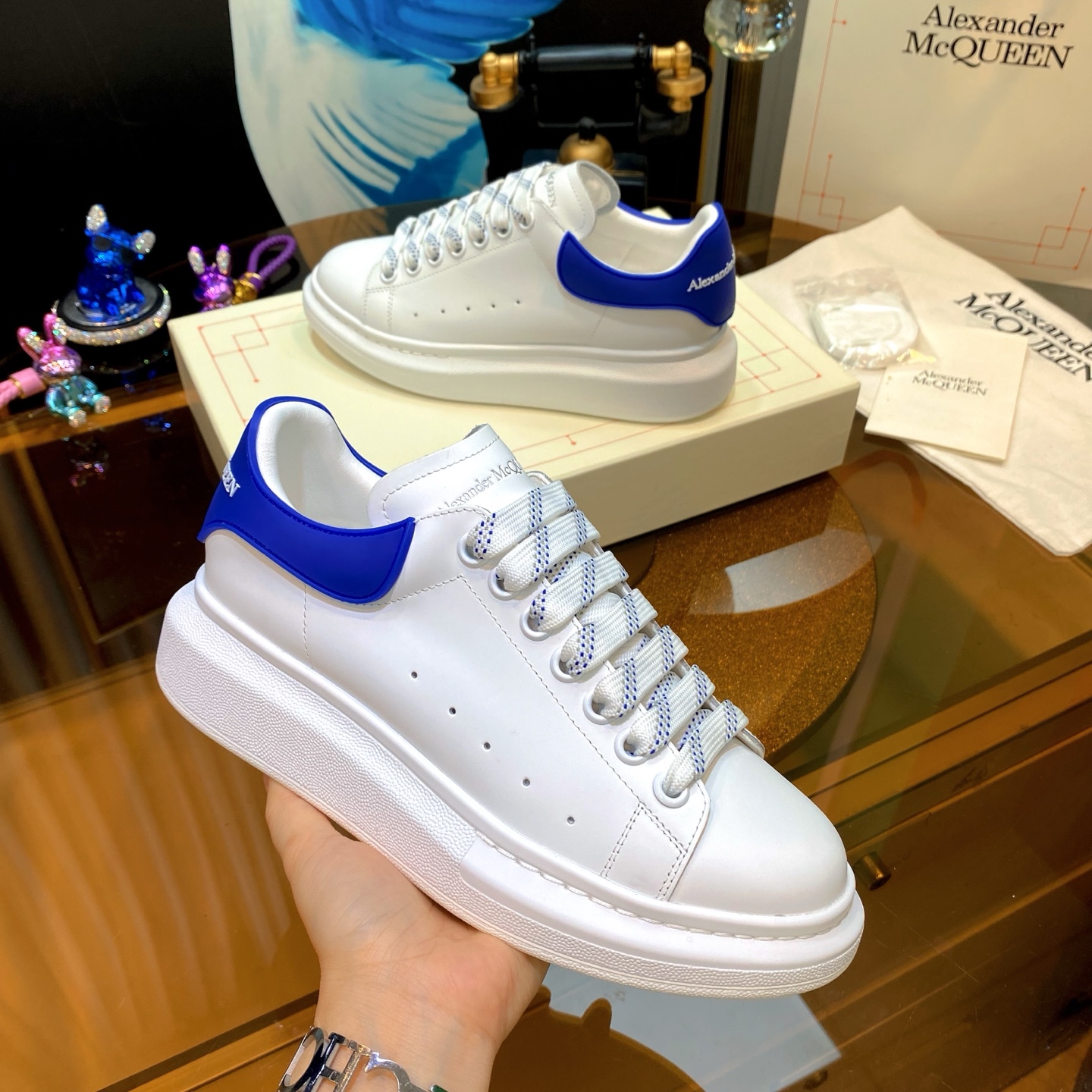 McQueen Low Sneaker White Blue