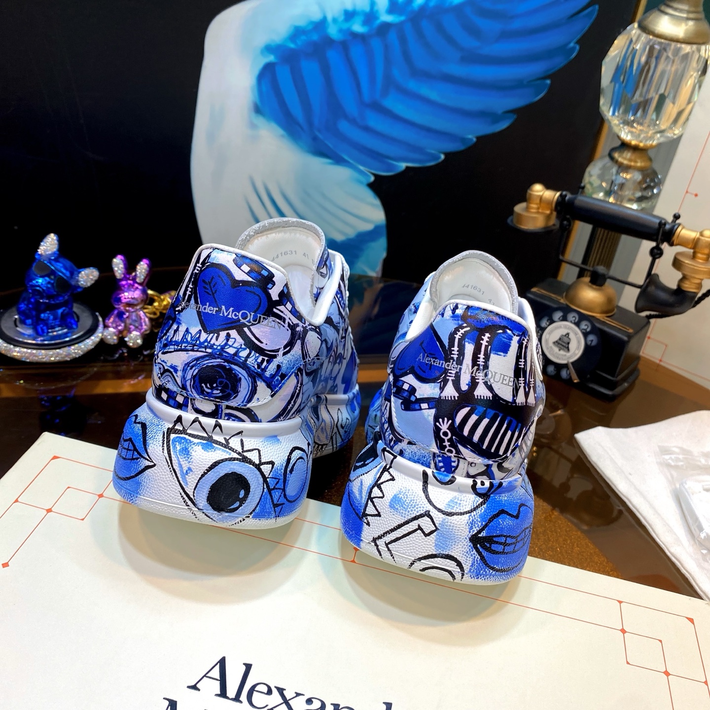 McQueen Graffiti Sneakers Blue