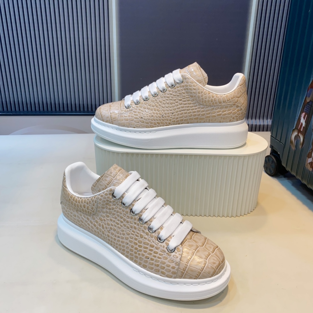 McQueen Croc Sneaker Beige