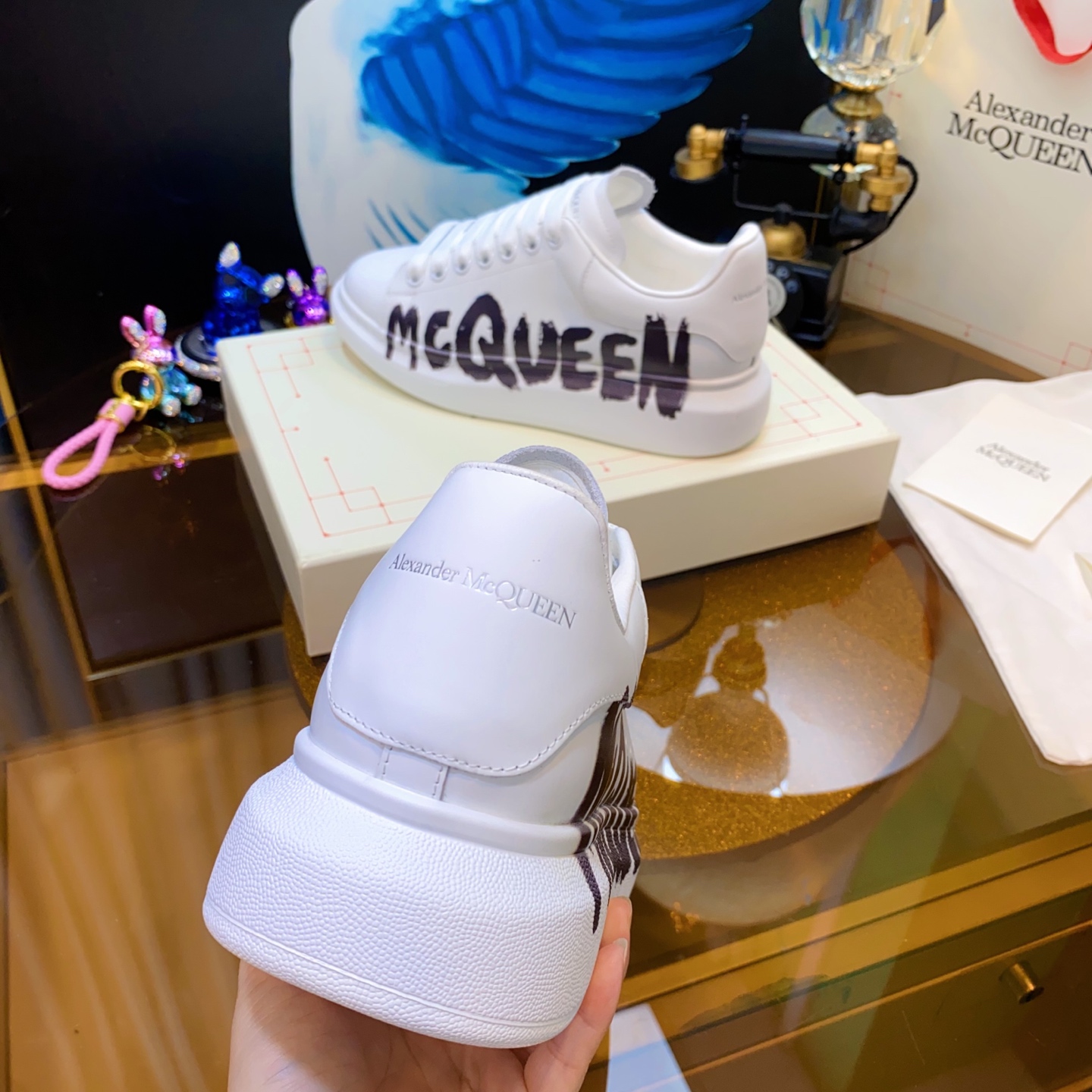 McQueen Graffiti Shoes White