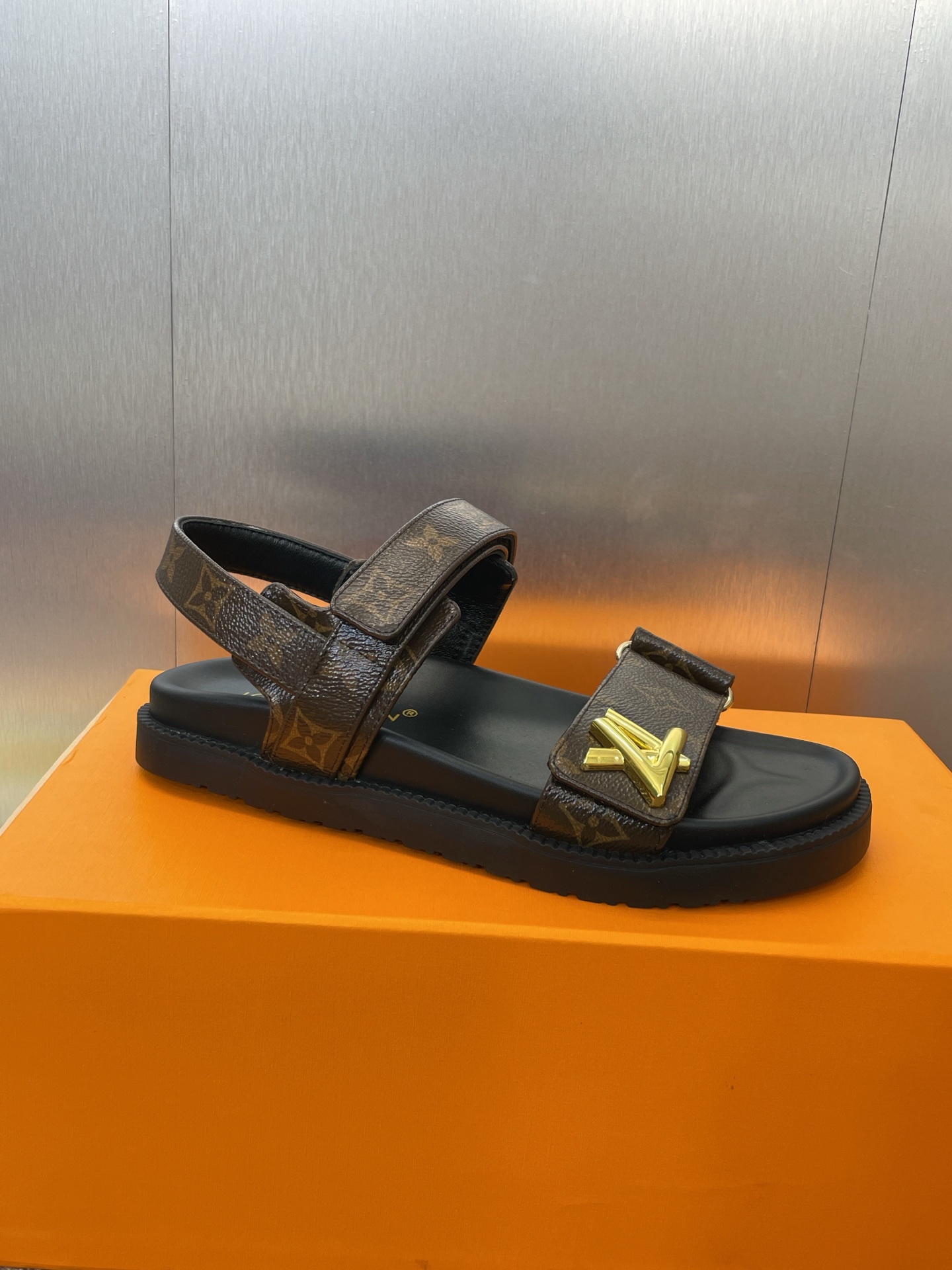 LV Monogram Sandals Brown