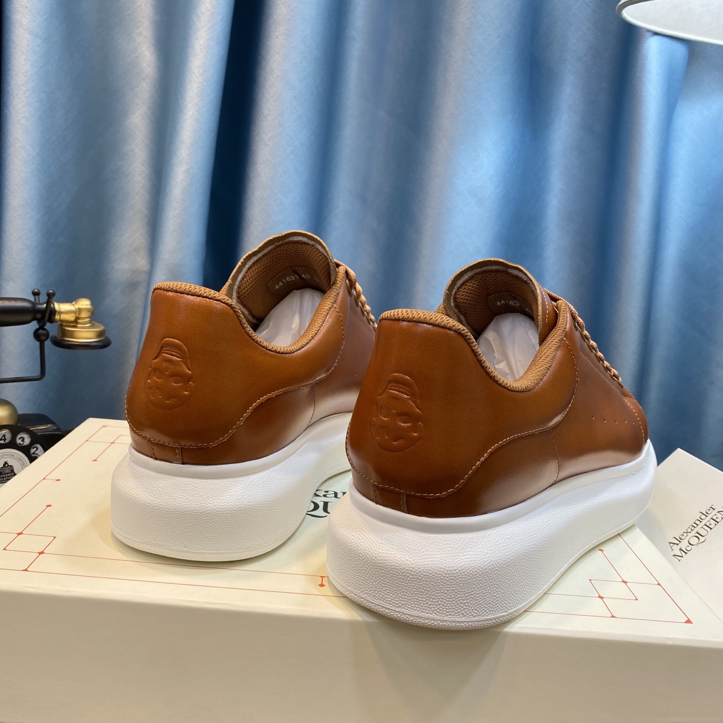 McQueen Leather Sneakers Brown