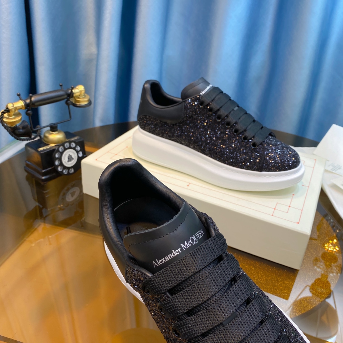 McQueen Glitter Sneakers Black