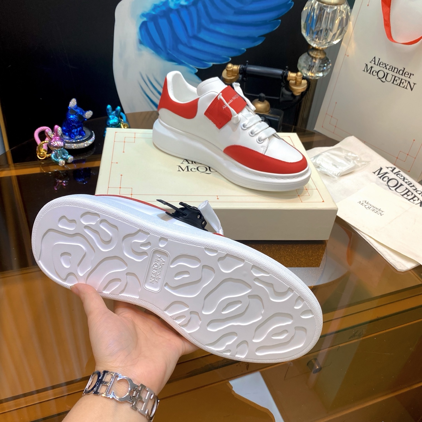 McQueen Leather Sneakers Red