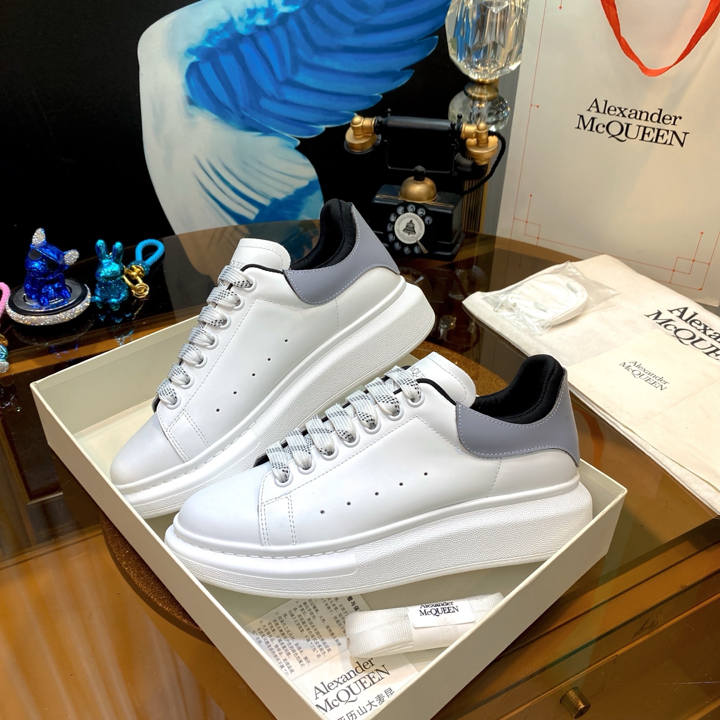 McQueen Leather Sneaker White