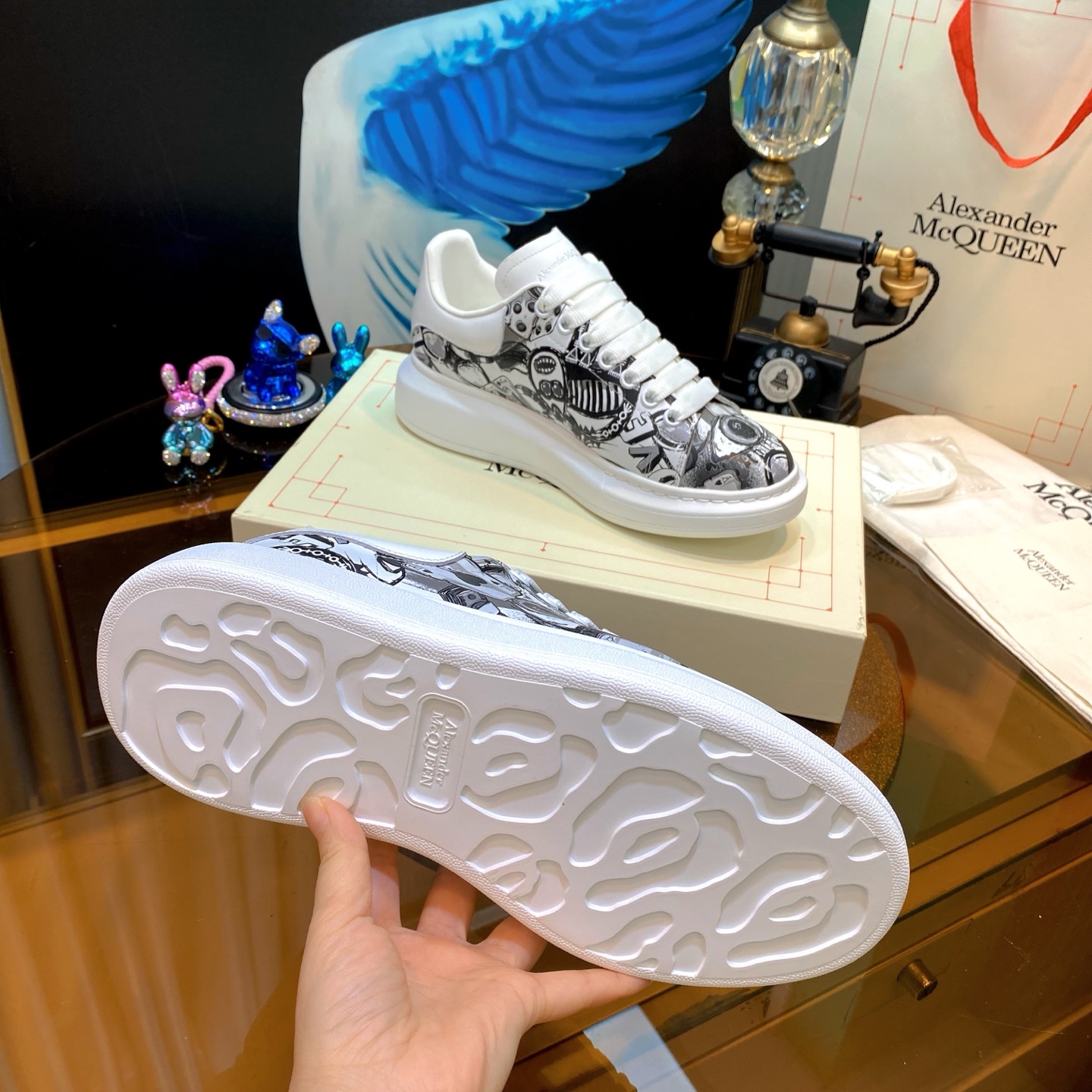 McQueen Graphic Sneakers White