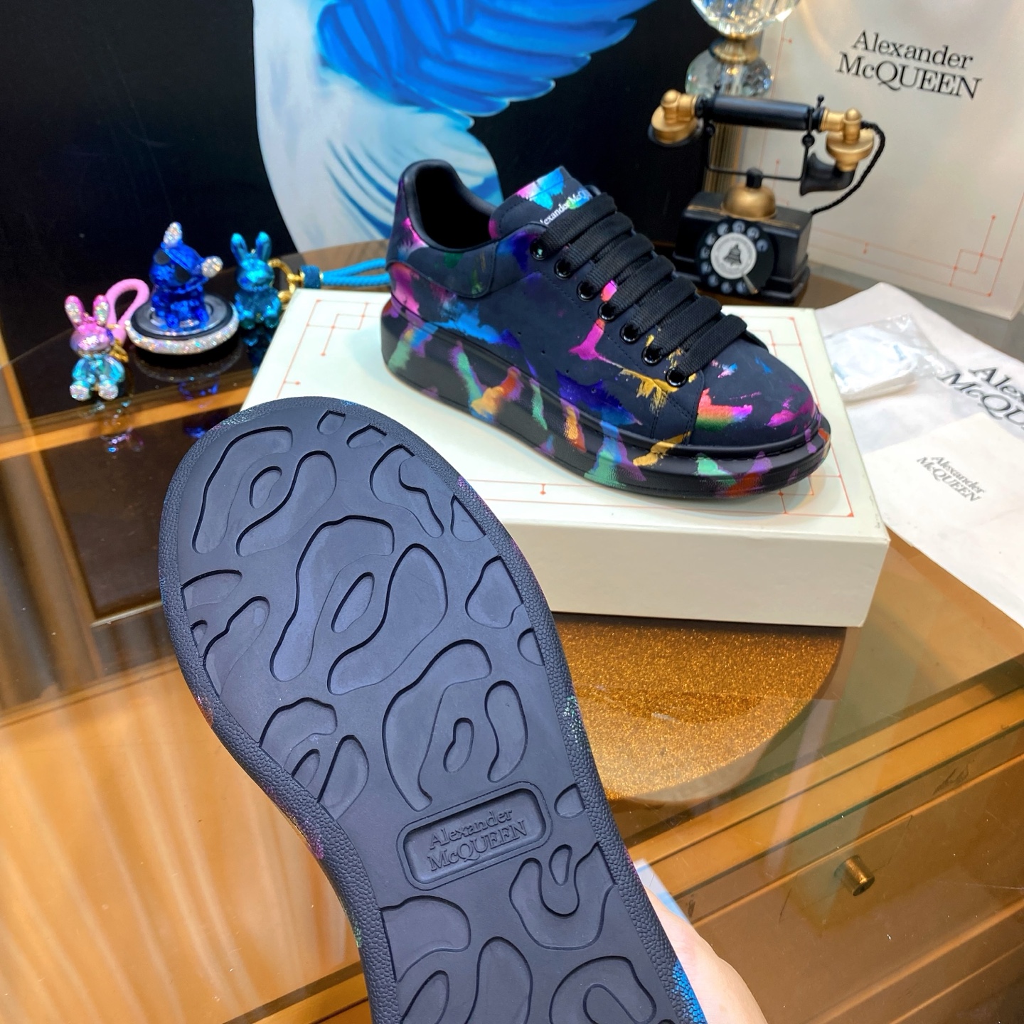 McQueen Paint Shoes Multicolor