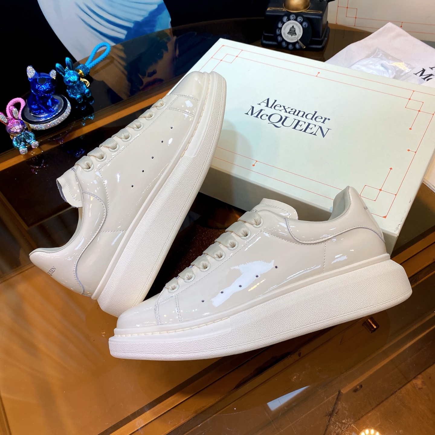 McQueen Platform Sneaker Beige