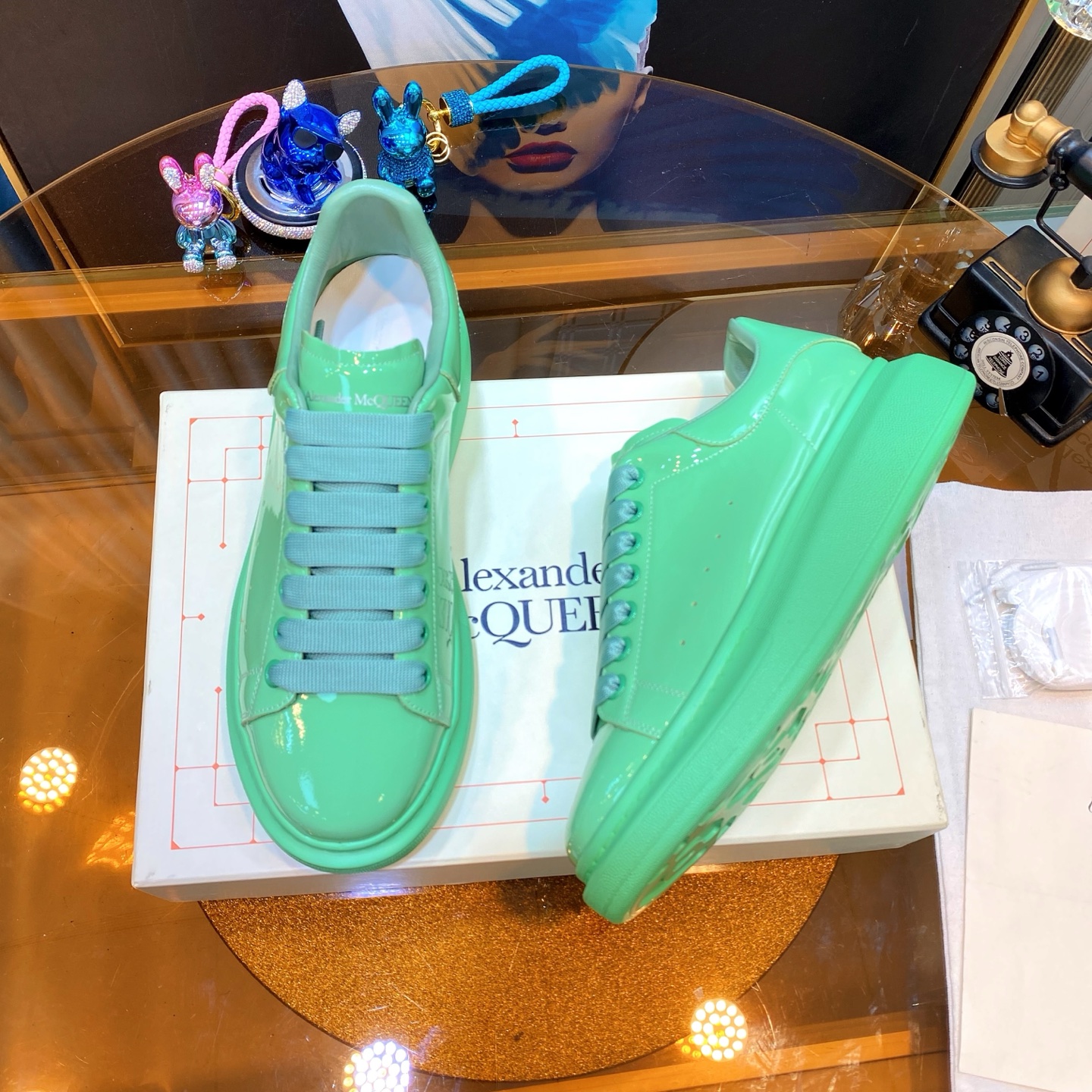 McQueen Patent Sneakers Mint