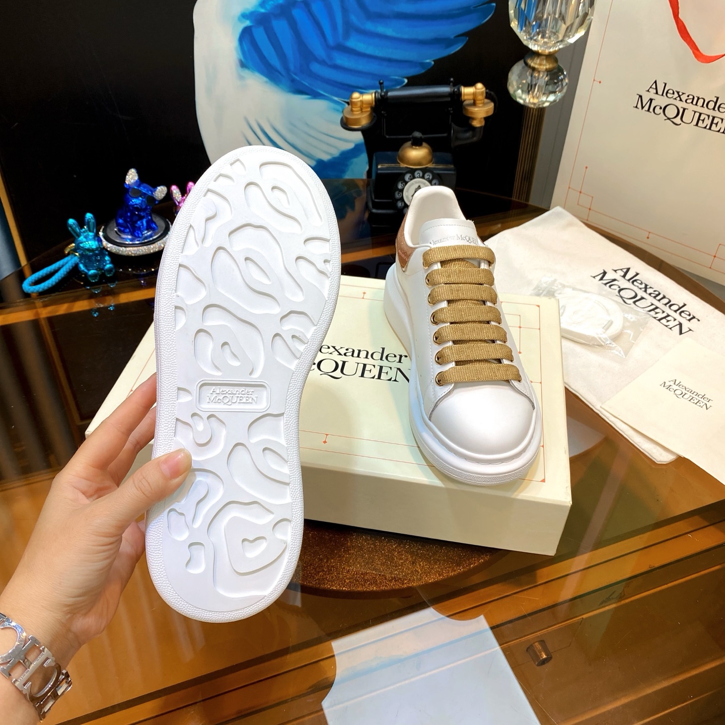 McQueen Low Sneaker White Gold
