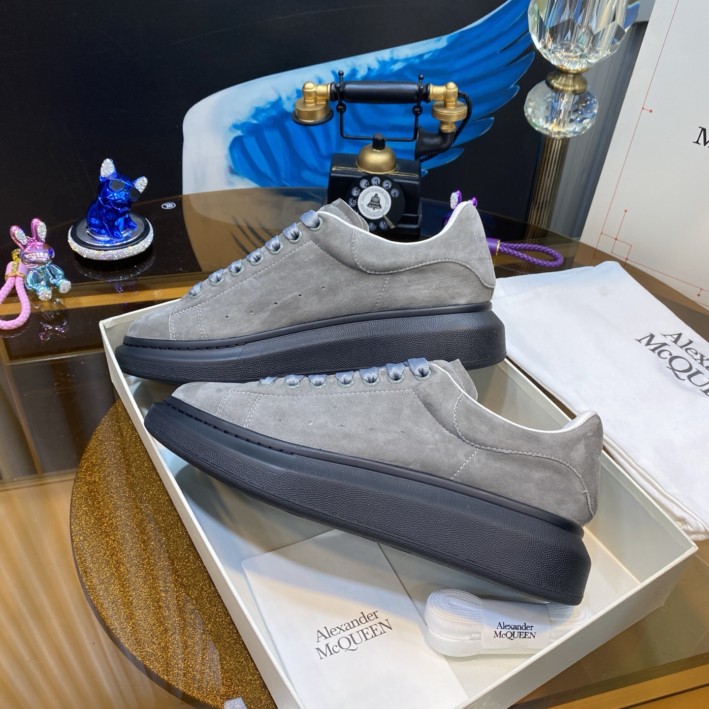 McQueen Suede Sneakers Grey