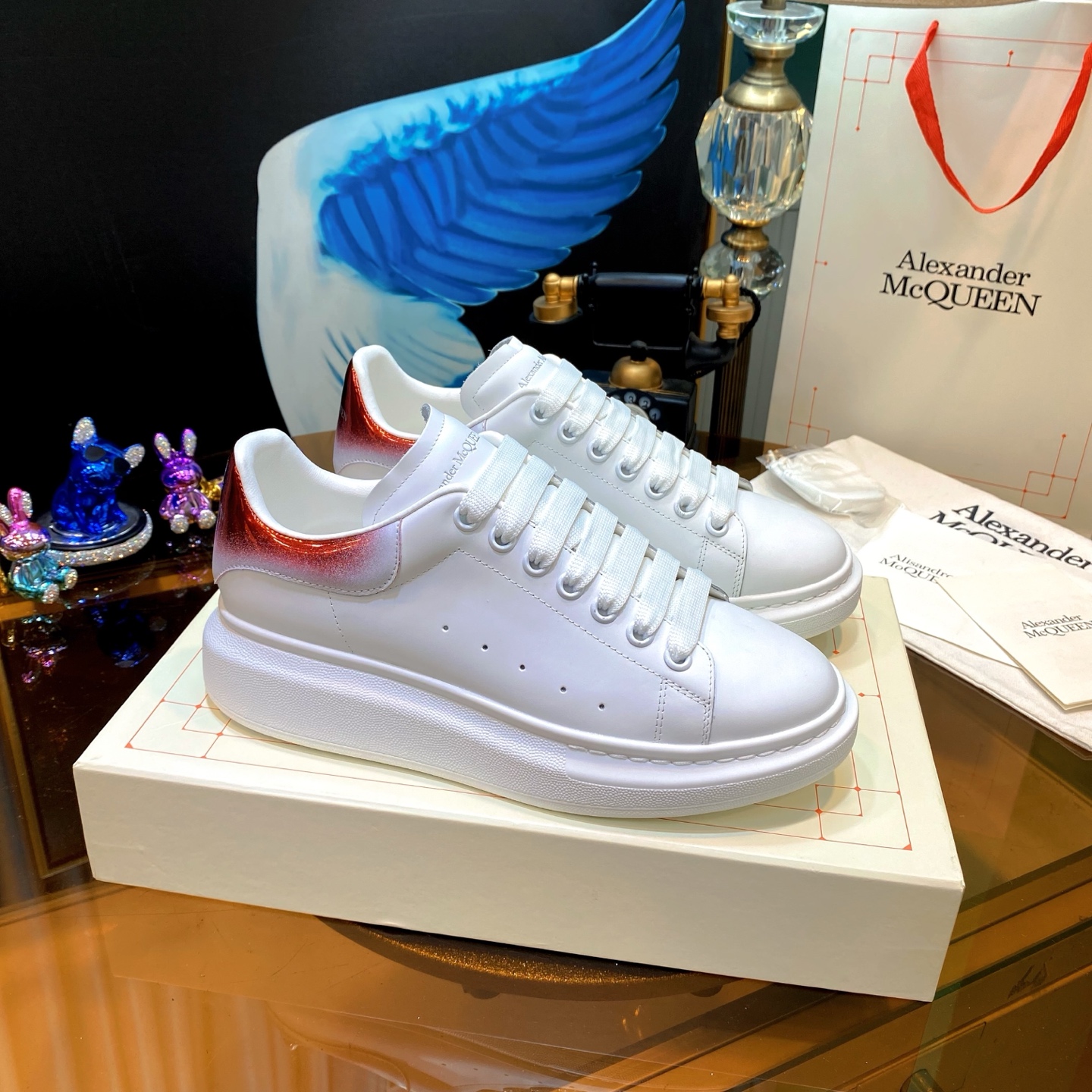 McQueen Platform White Red