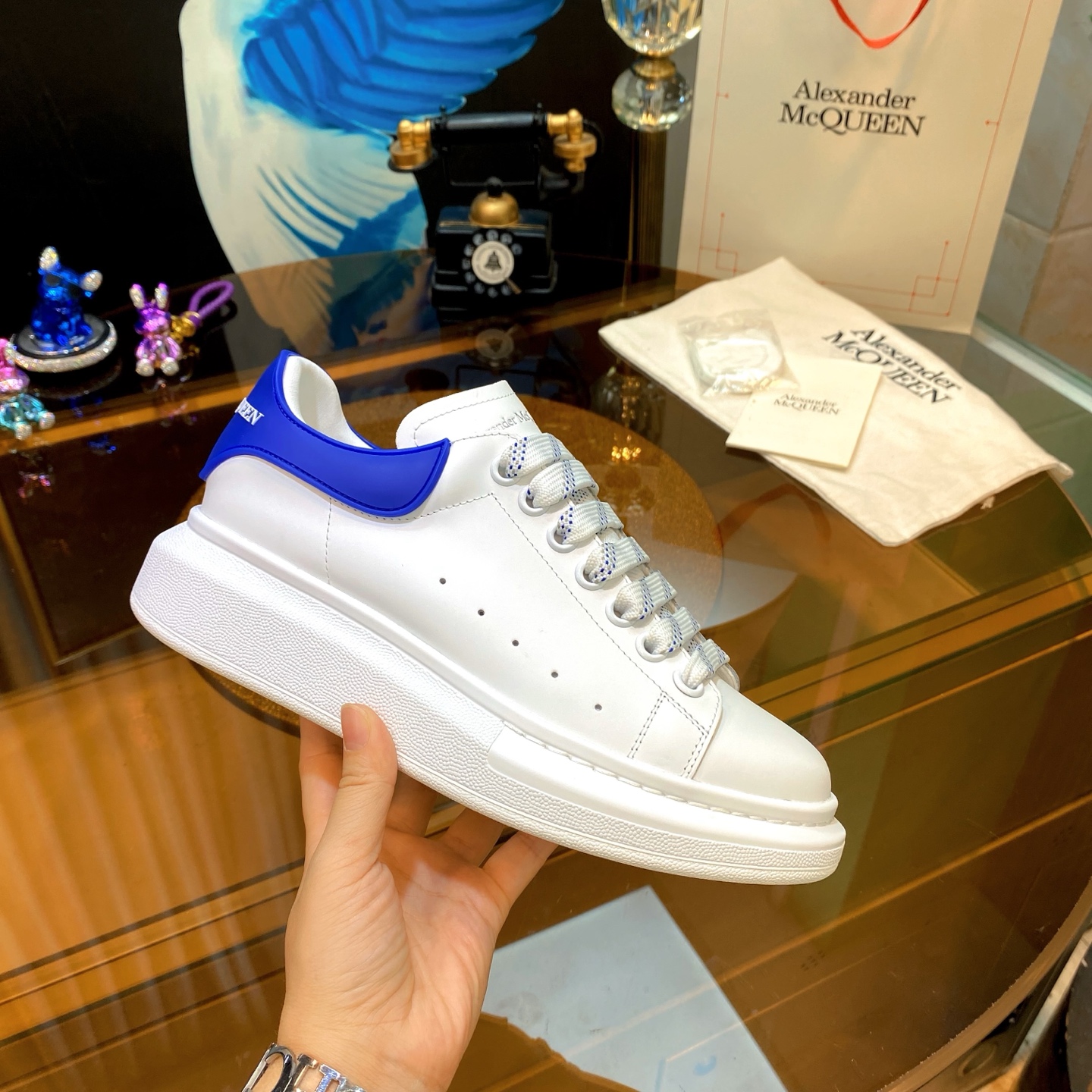 McQueen Low Sneaker White Blue