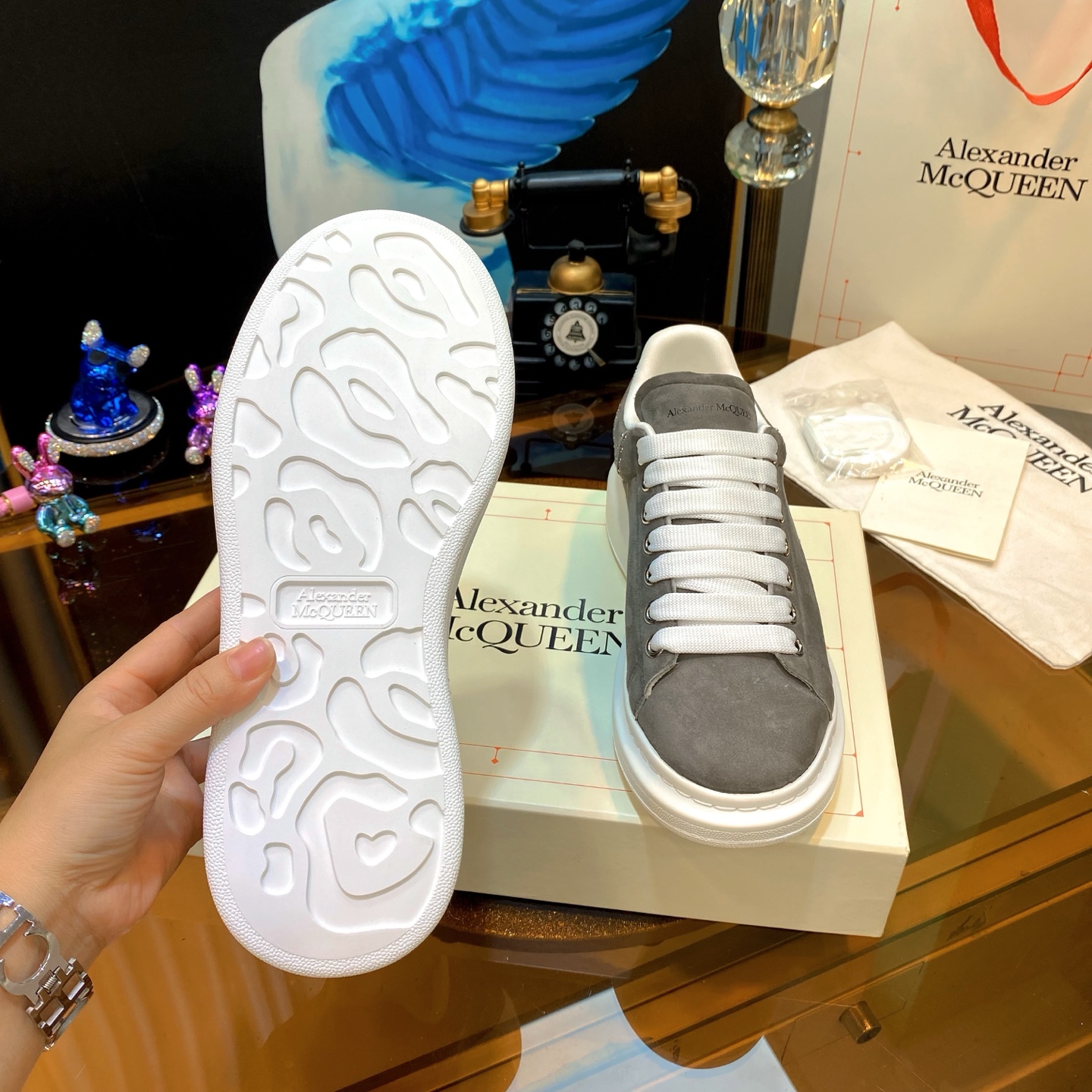 McQueen Stud Sneaker Grey